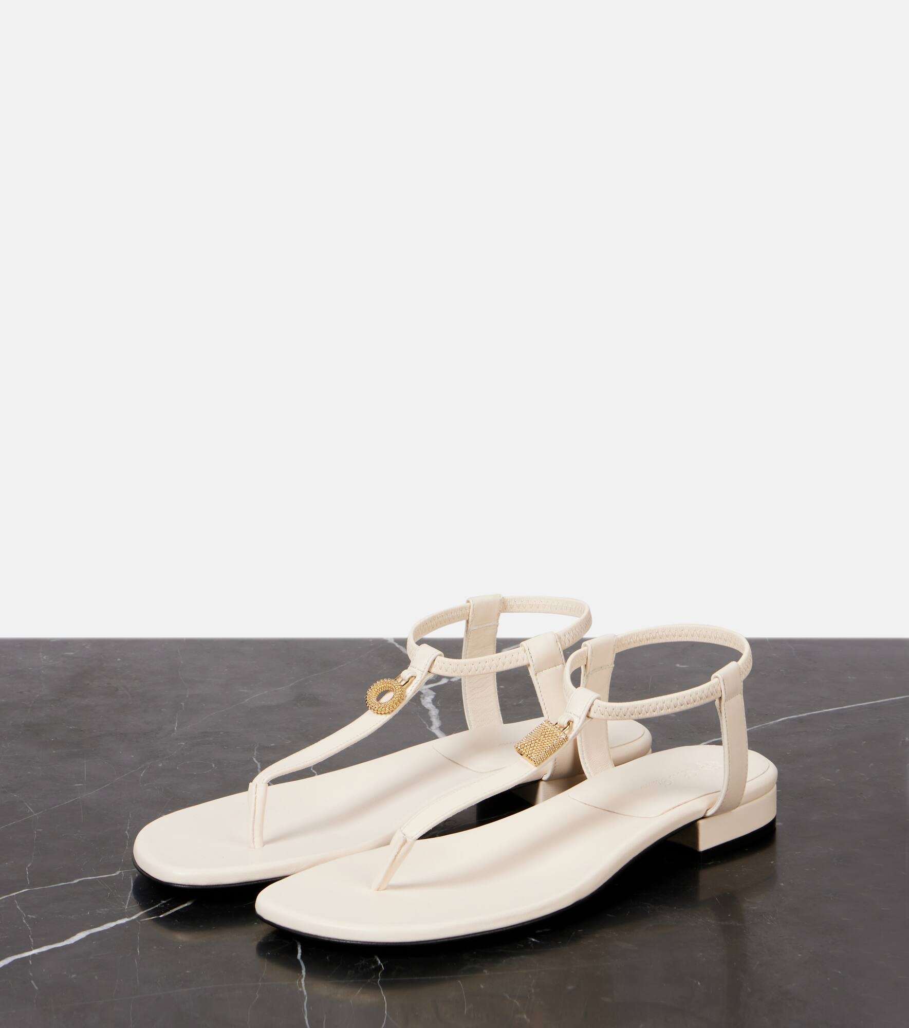 Mindil embellished leather thong sandals - 4
