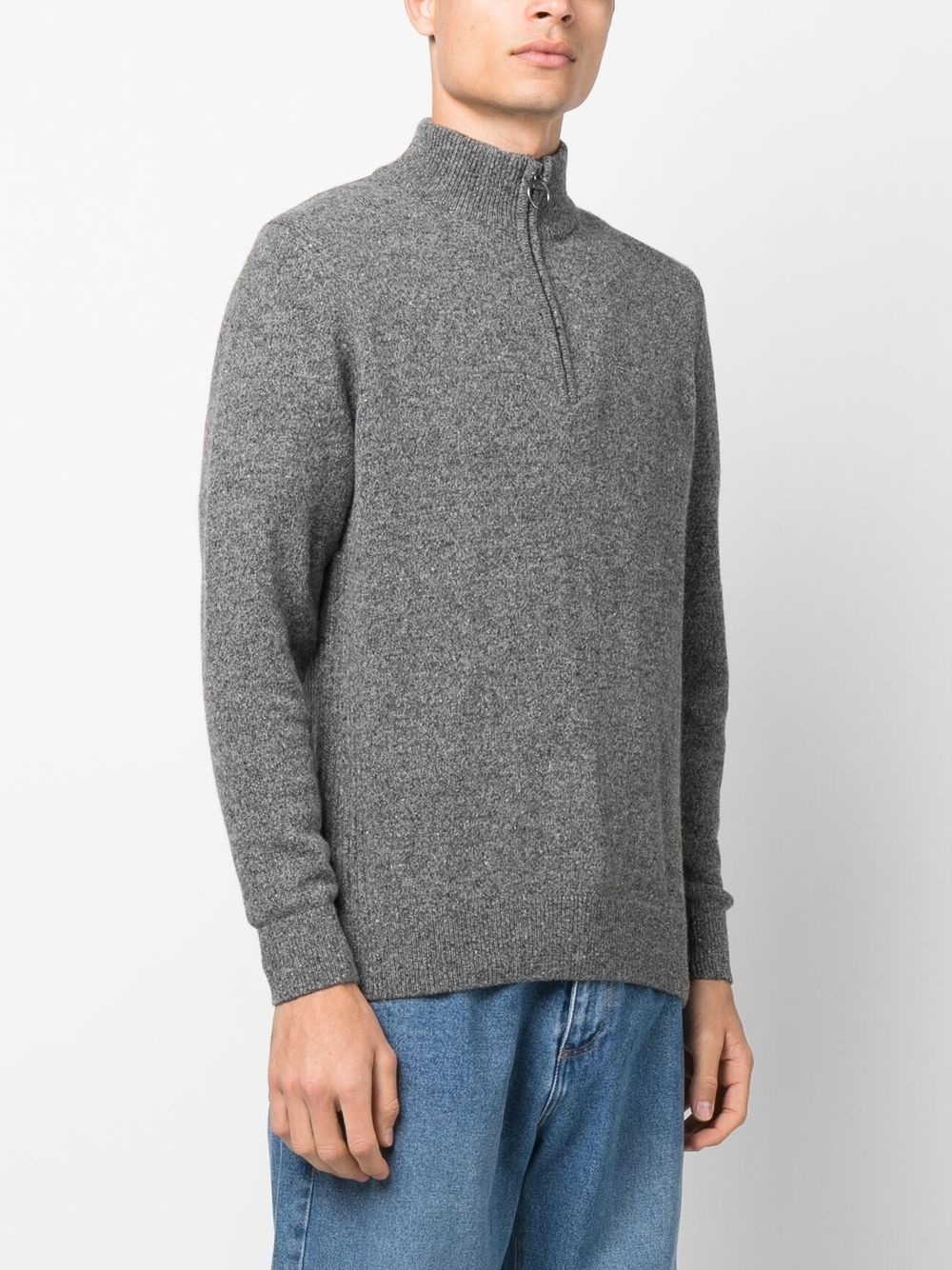 melange-effect half-zip sweater - 3