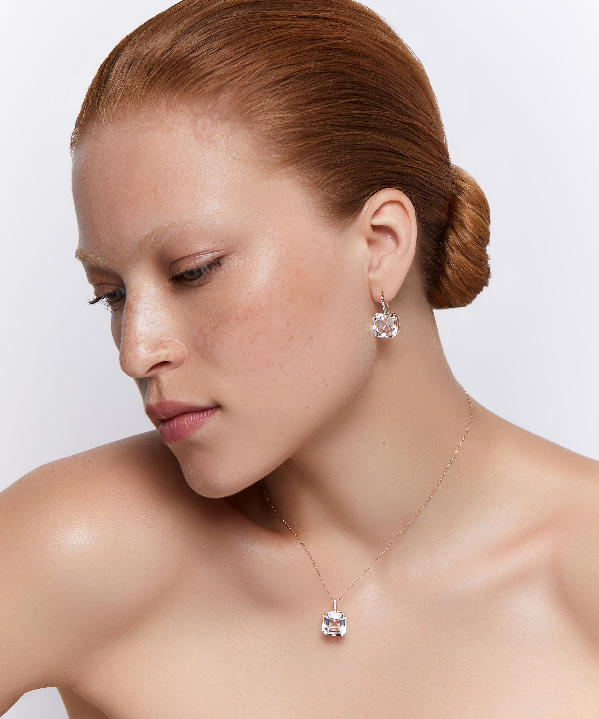 14ct Gold White Topaz Necklace - 2