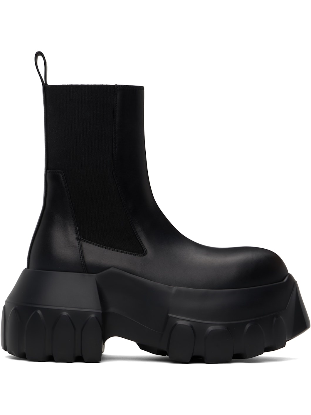 Black Hollywood Beatle Mega Tractor Chelsea Boots - 1