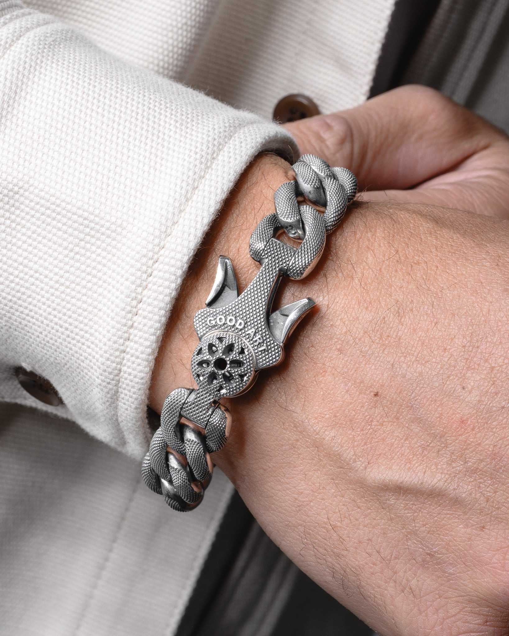 GOOD ART HLYWD MODEL 10 2A GOOSEBUMP BRACELET SIZE A - STERLING SILVER - 2