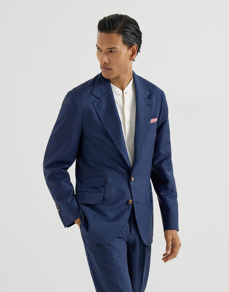 Wool and mohair pinstripe fresco deconstructed Cavallo blazer 2