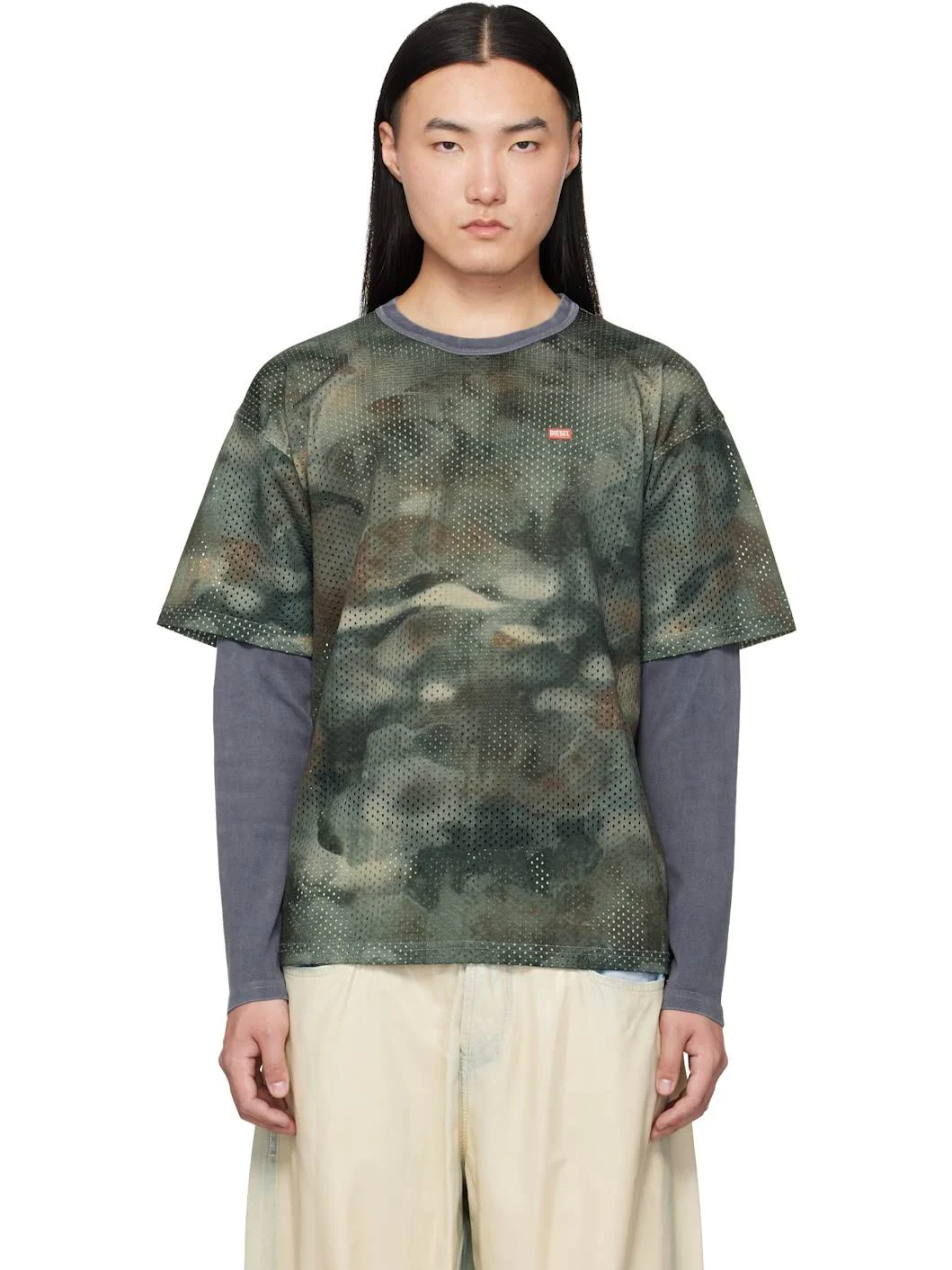 Gray T-Mesh-Boxt-LS T-shirt - 1