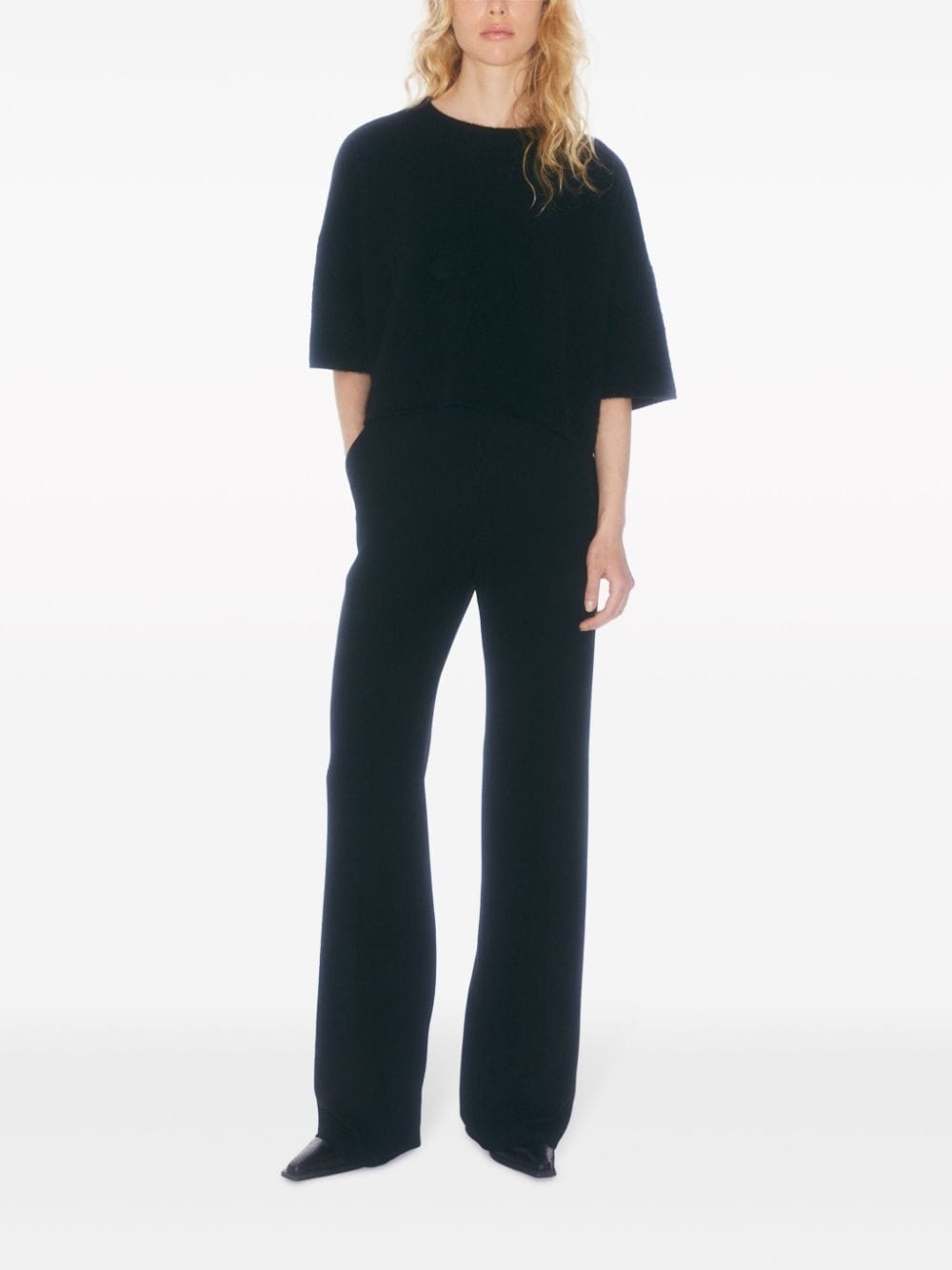 knitted wide-sleeve T-shirt - 2