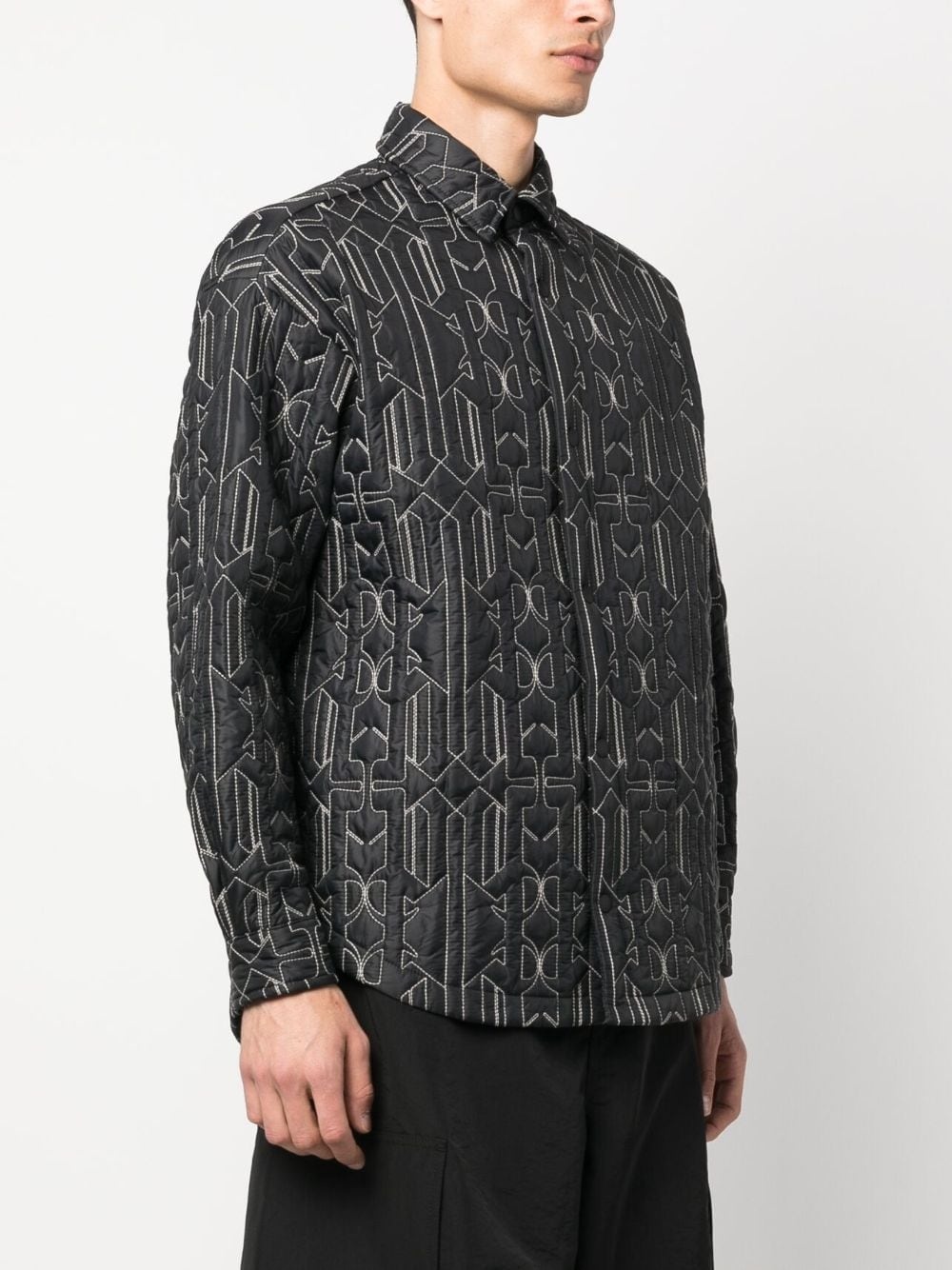 monogram-quilted shirt jacket - 3
