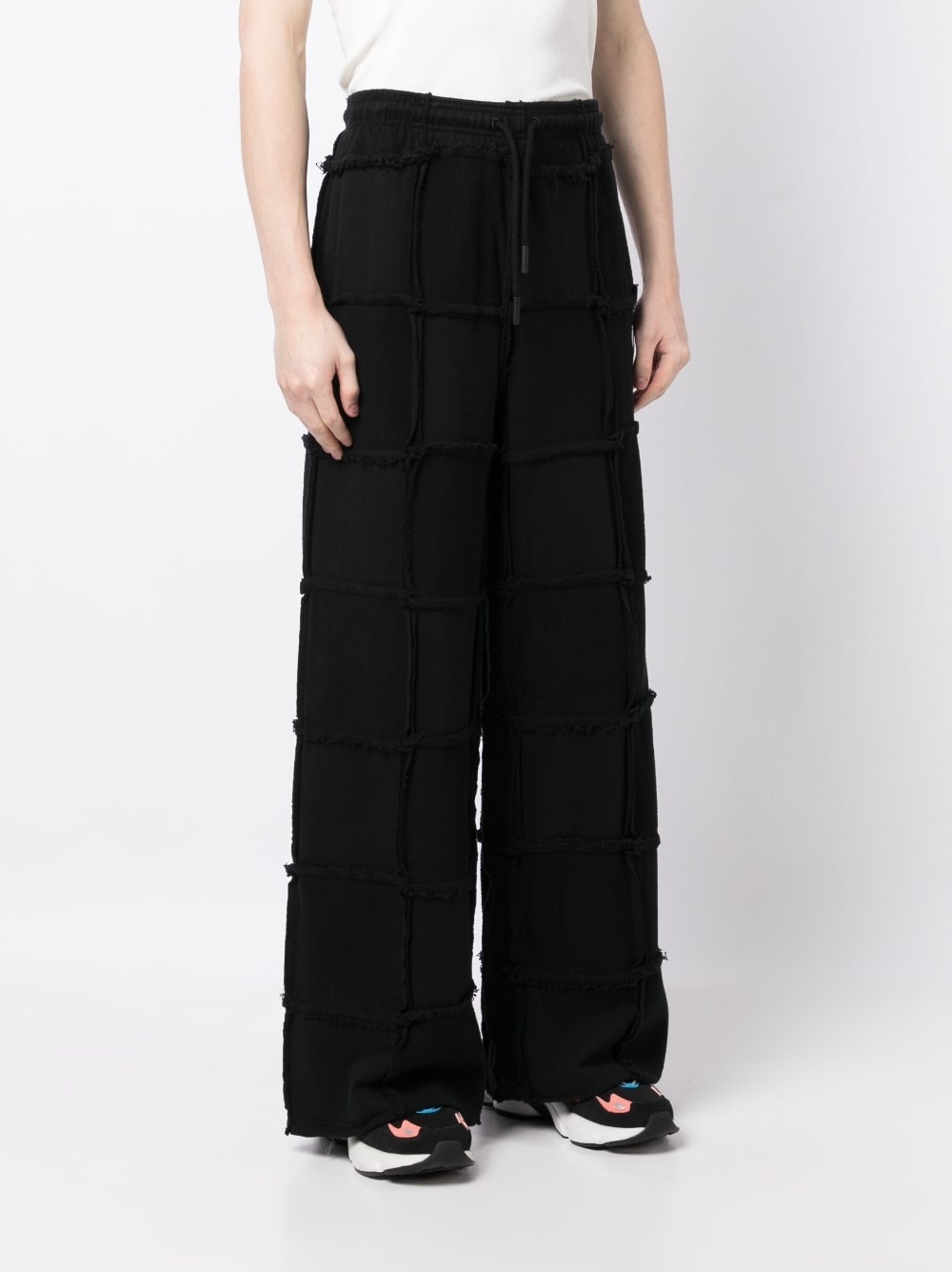 inside-out frayed drawstring trousers - 3