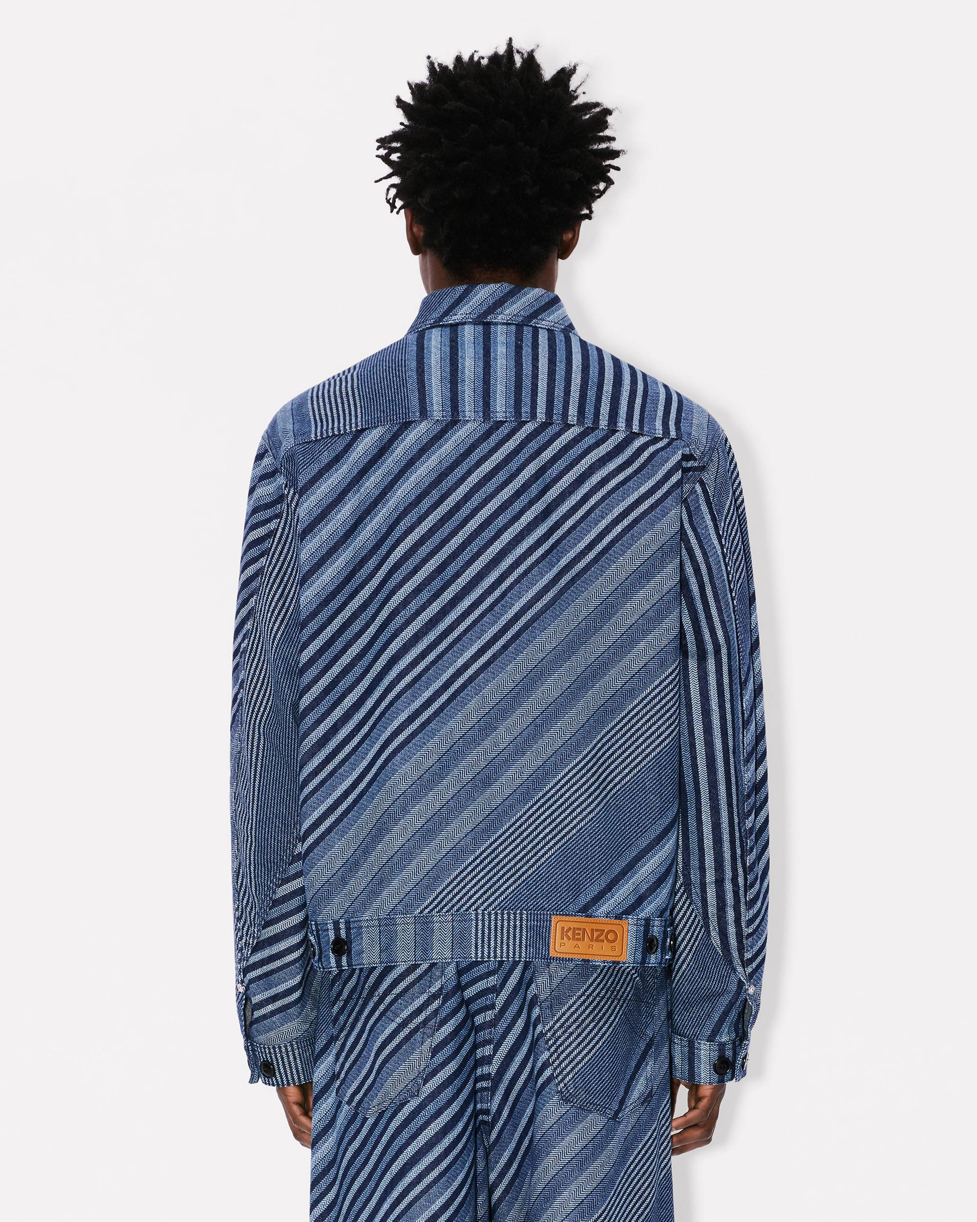 'KENZO Diagonal Stripe' zipped trucker jacket in Japanese denim - 5