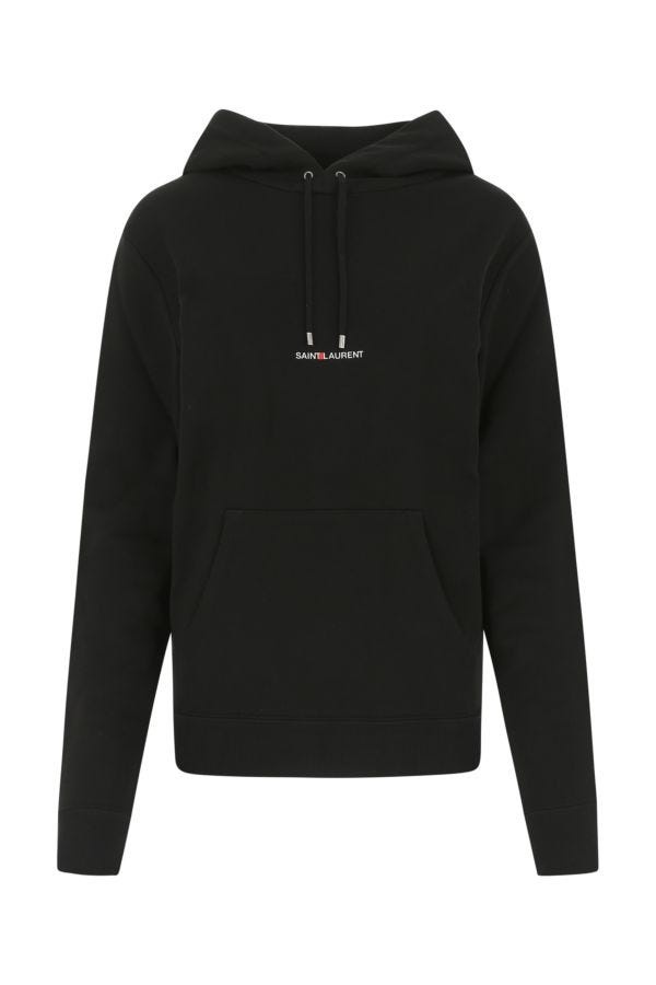 Saint Laurent Woman Black Cotton Sweatshirt - 1