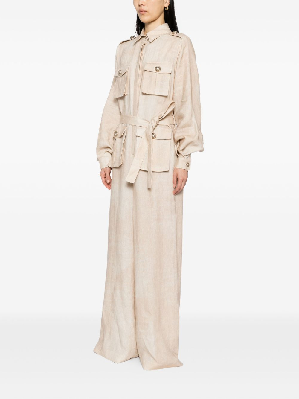 printed linen jumpsuit - 3