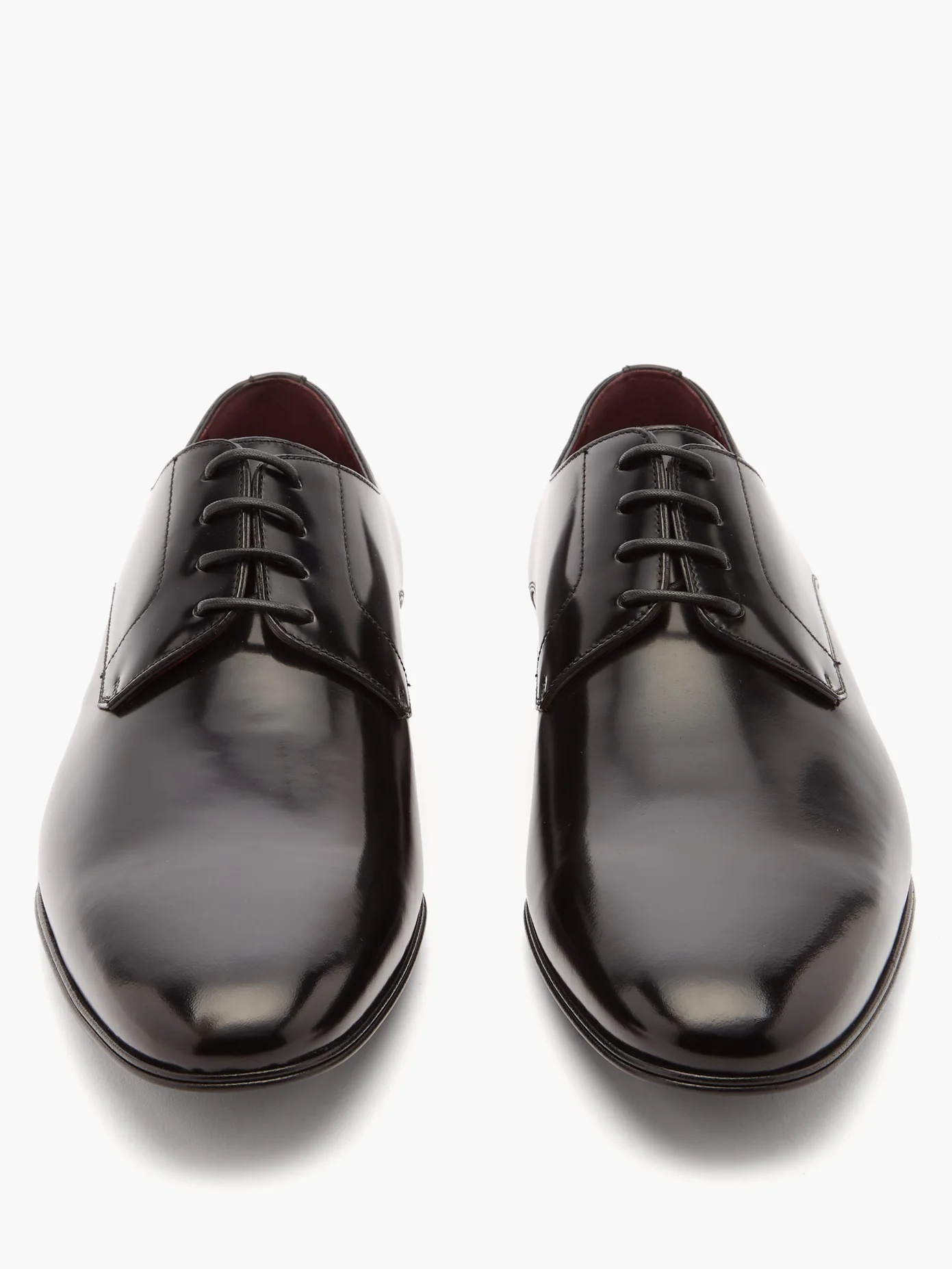 Logo-plaque leather derby shoes - 5