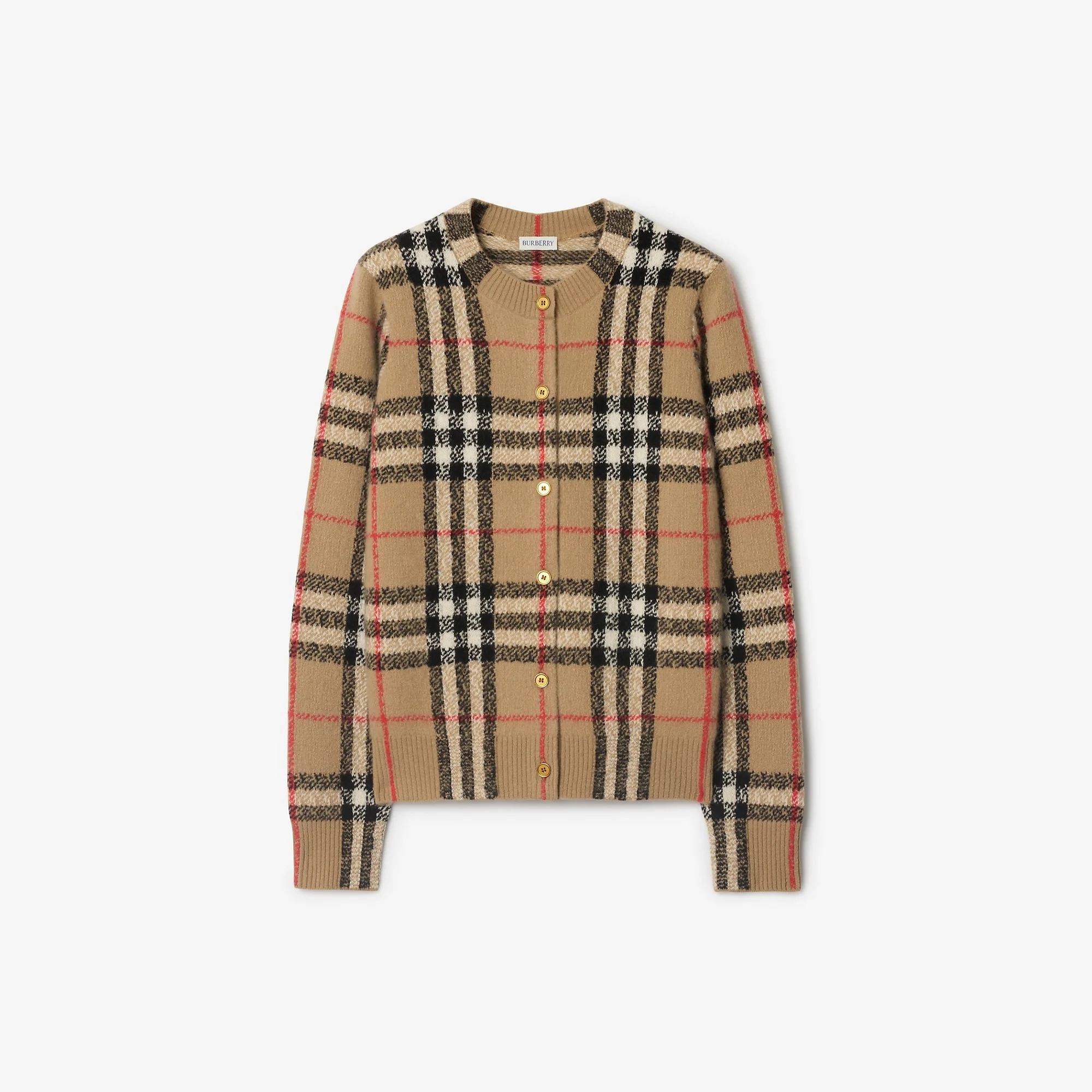 Check Cashmere Cardigan - 1
