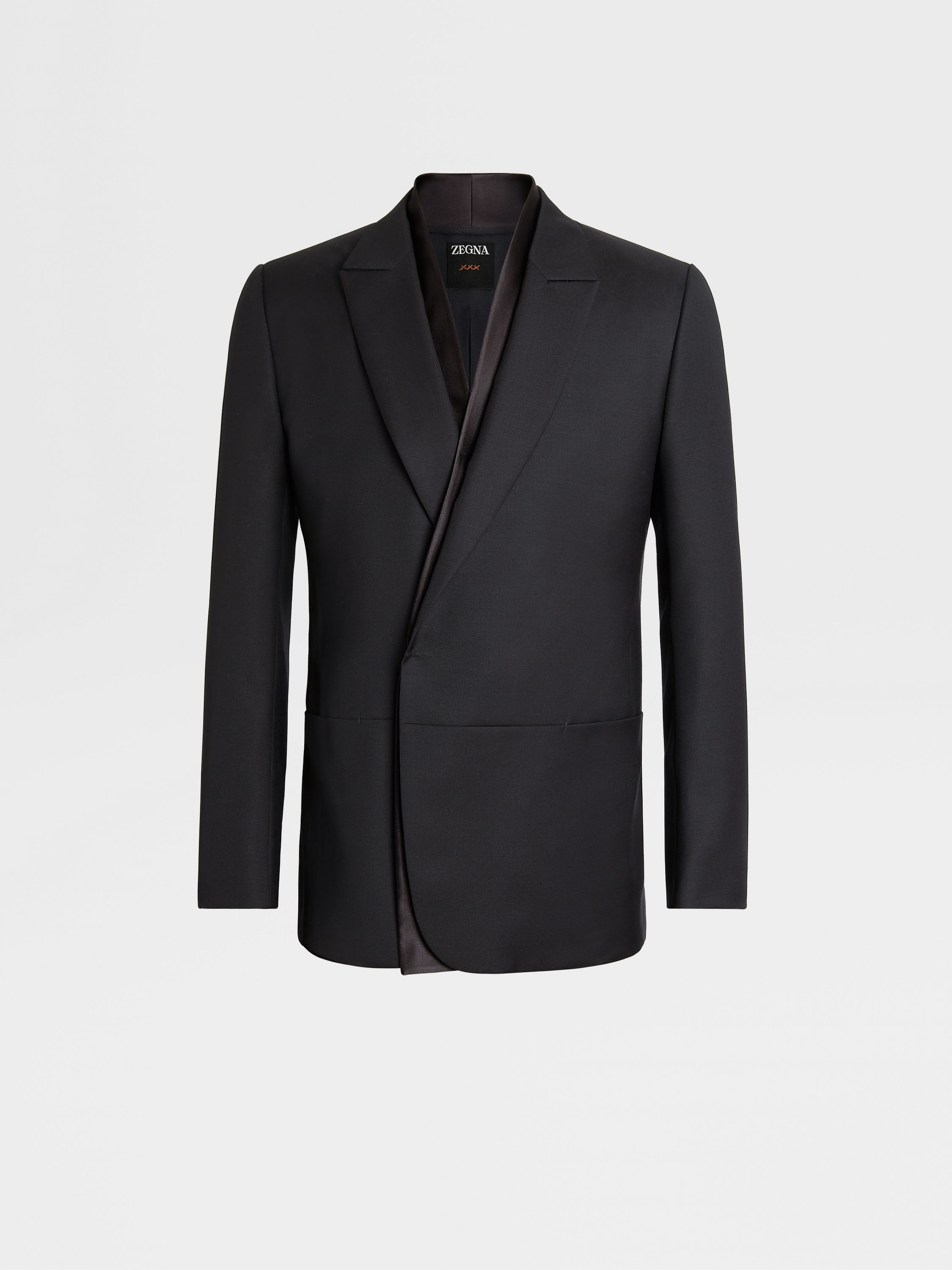 BLACK WOOL AND MOHAIR EVENING JACKET - 1