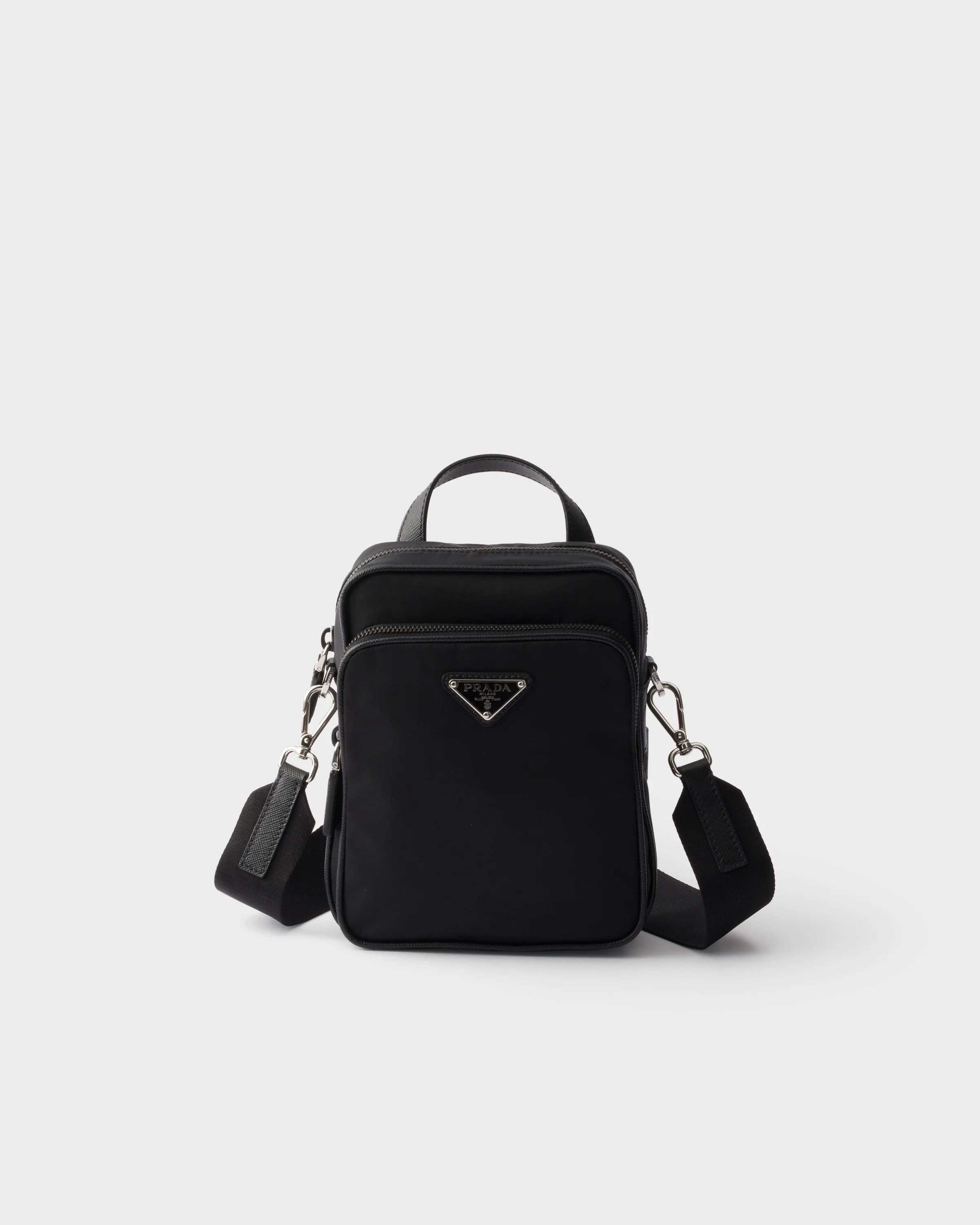 Re-Nylon and Saffiano leather shoulder bag - 1