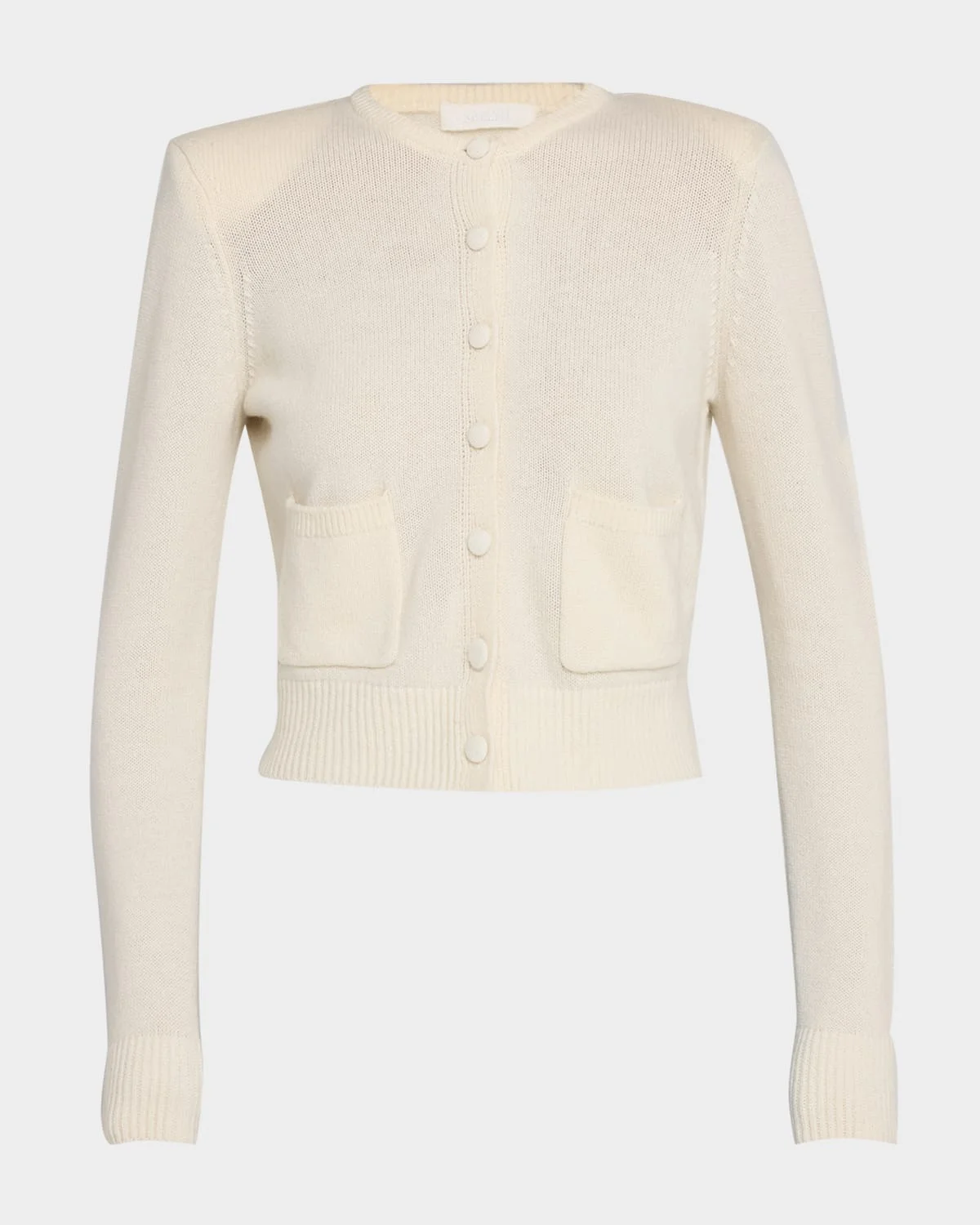 Emilia Shoulder-Pad Cashmere Cardigan - 1