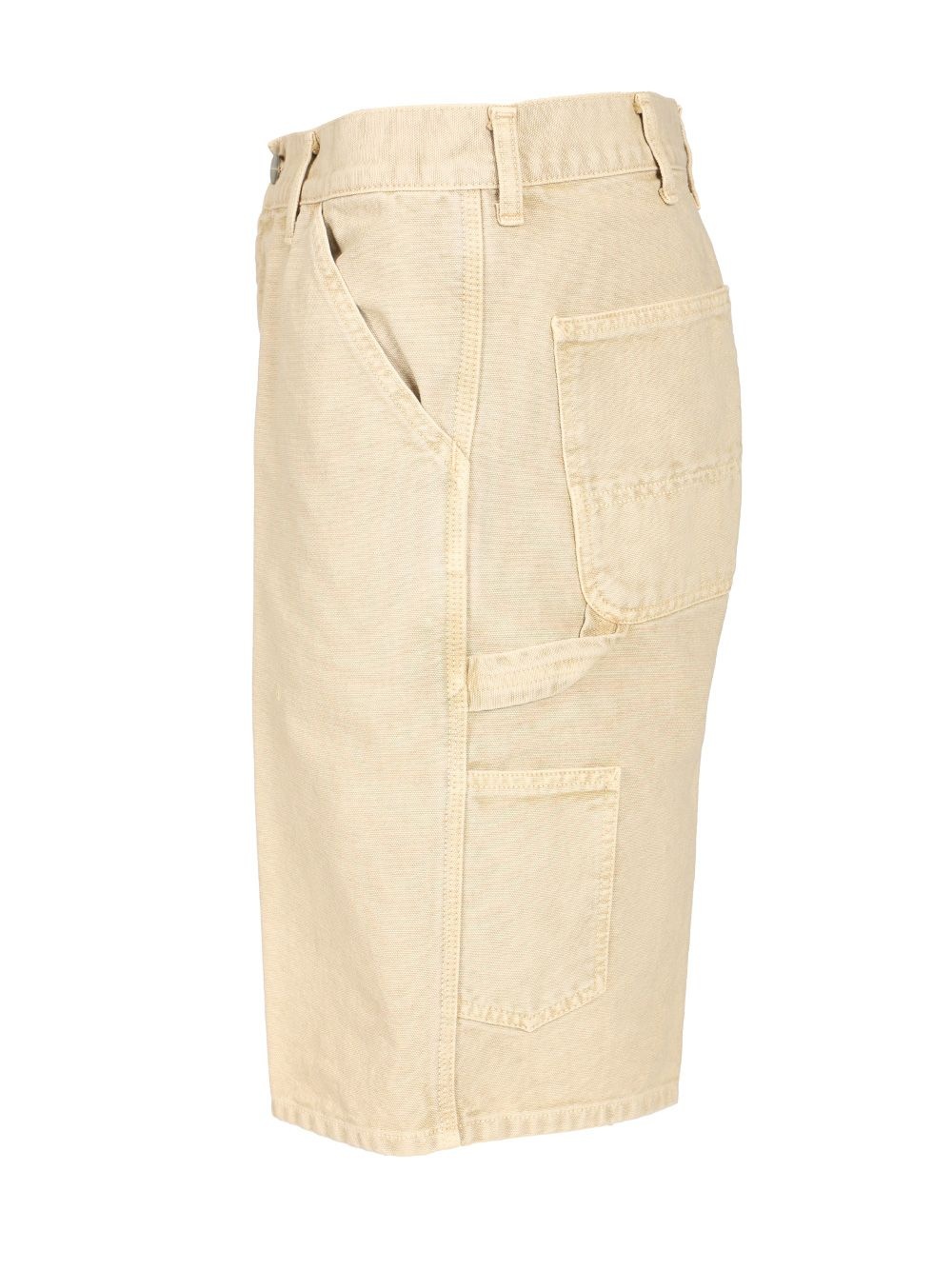Single Knee Short Organic Cotton Dearborn Canvas Trousers Beige - 3