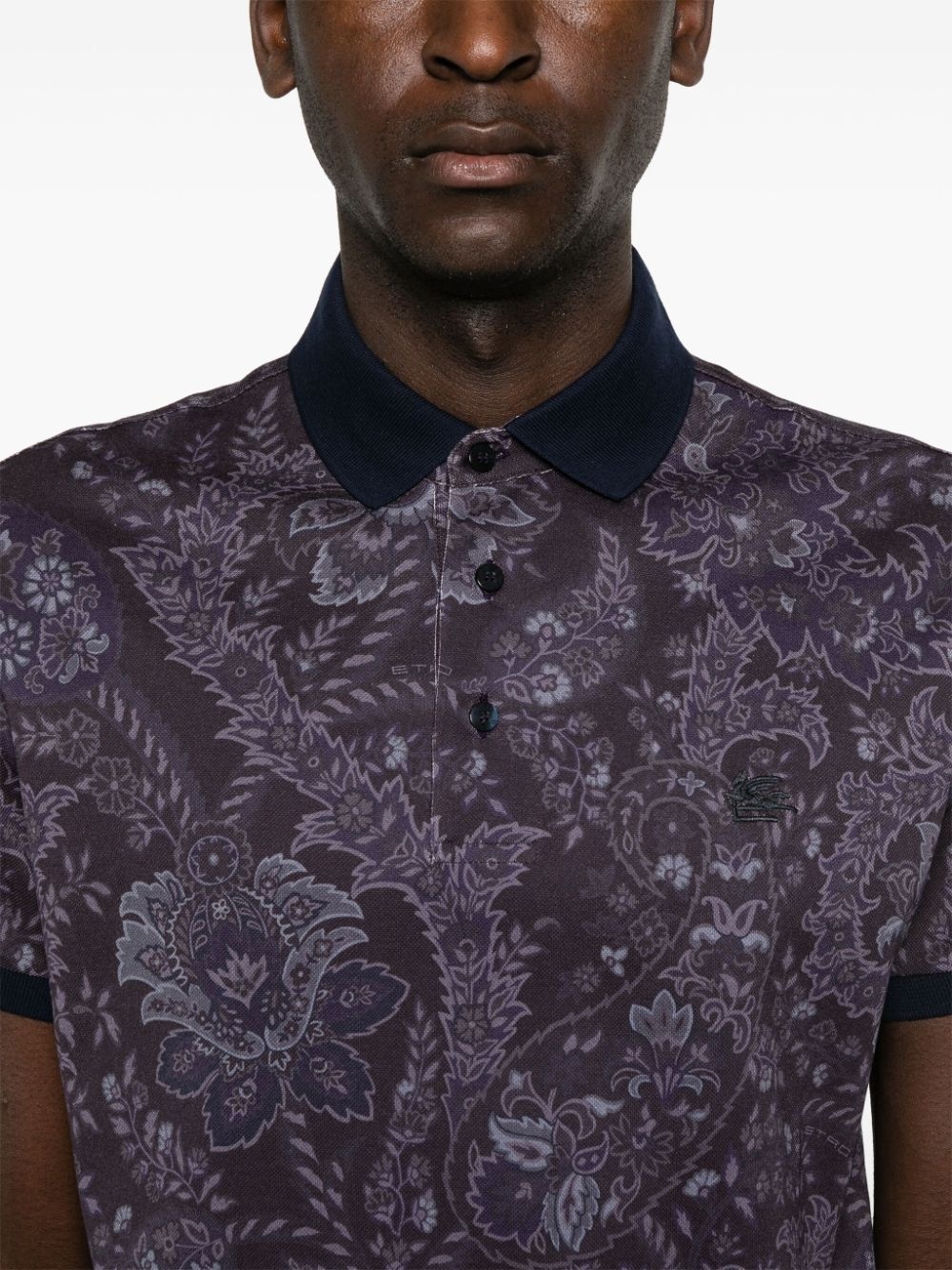 floral-paisley polo shirt - 4