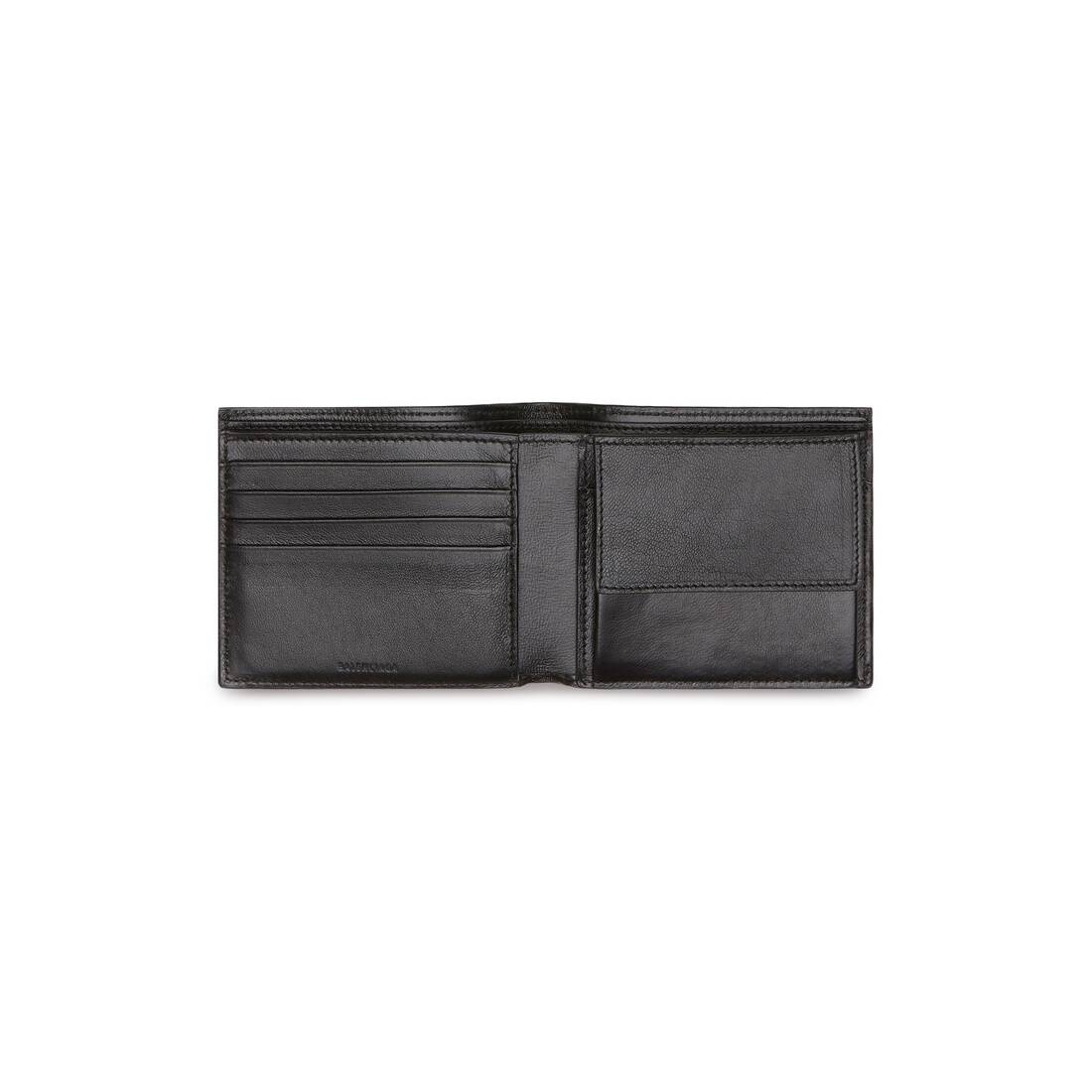 Men's Essential Square Folded Coin Wallet in Black - 3