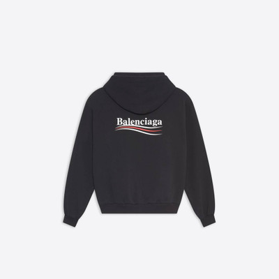 BALENCIAGA Men's Political Campaign Hoodie Medium Fit in Black outlook