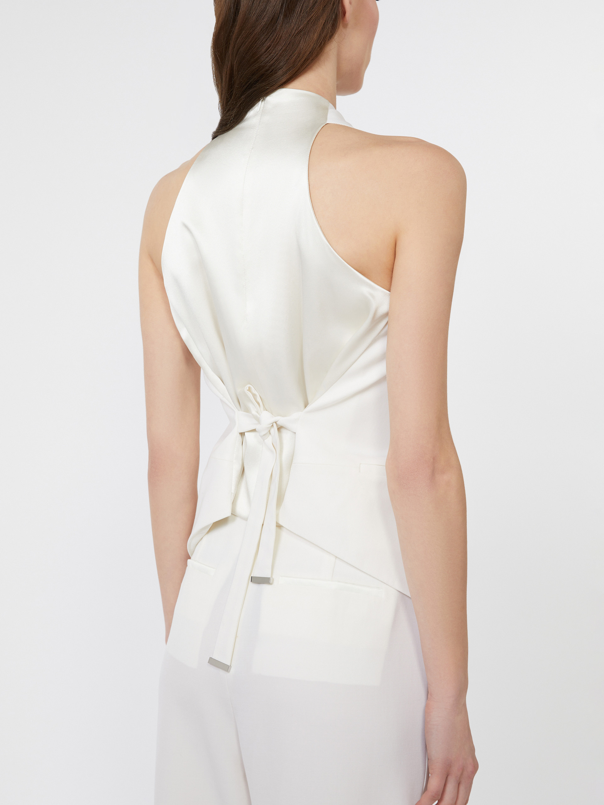 SELVA Wool gabardine and satin vest - 6