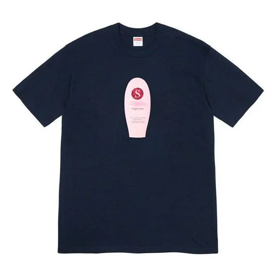 Supreme FW19 Week 1 Super Cream Tee Short Sleeve Unisex Navy Blue SUP-FW19-214 - 1