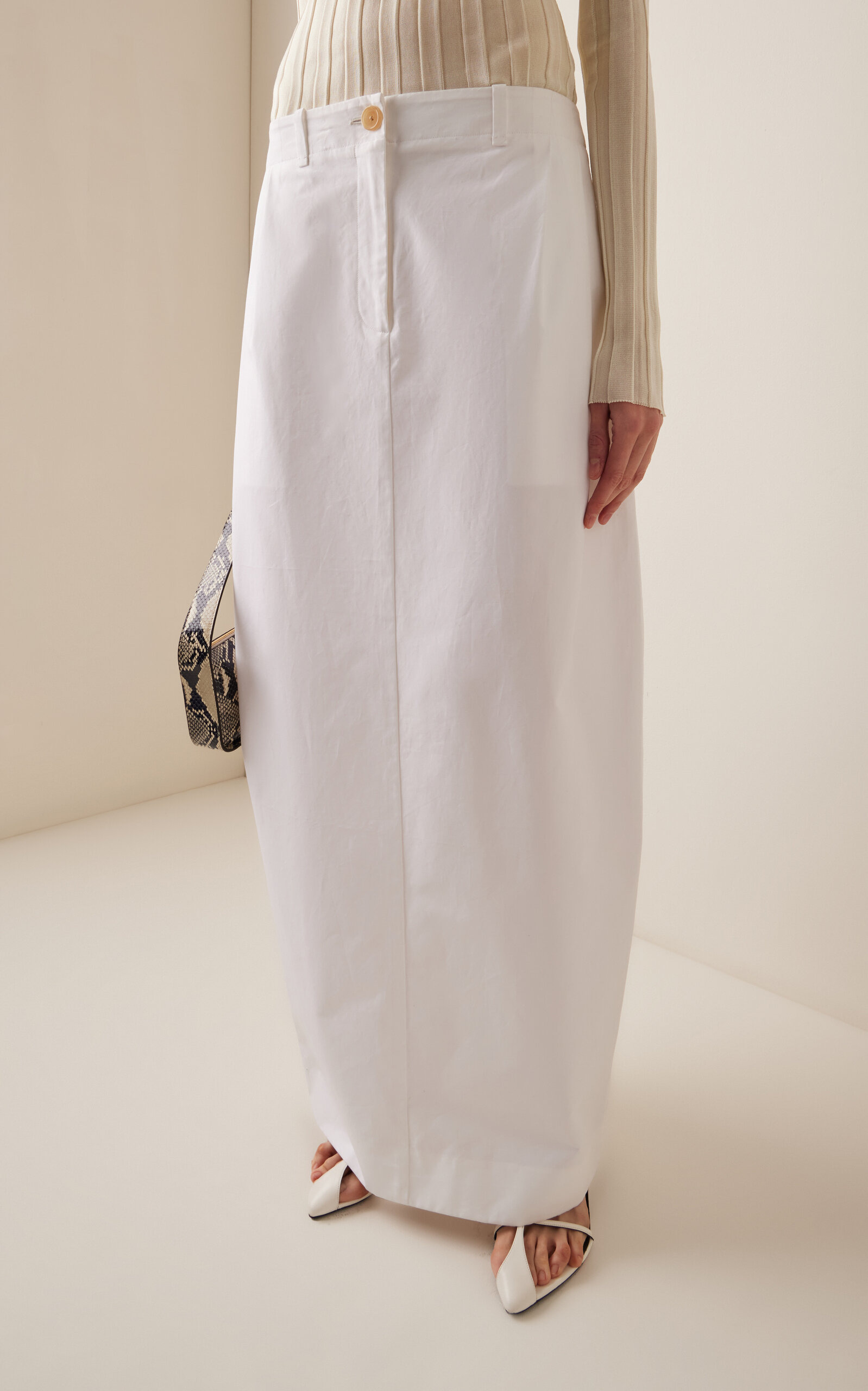 Lucian Cotton Poplin Maxi Skirt white - 3