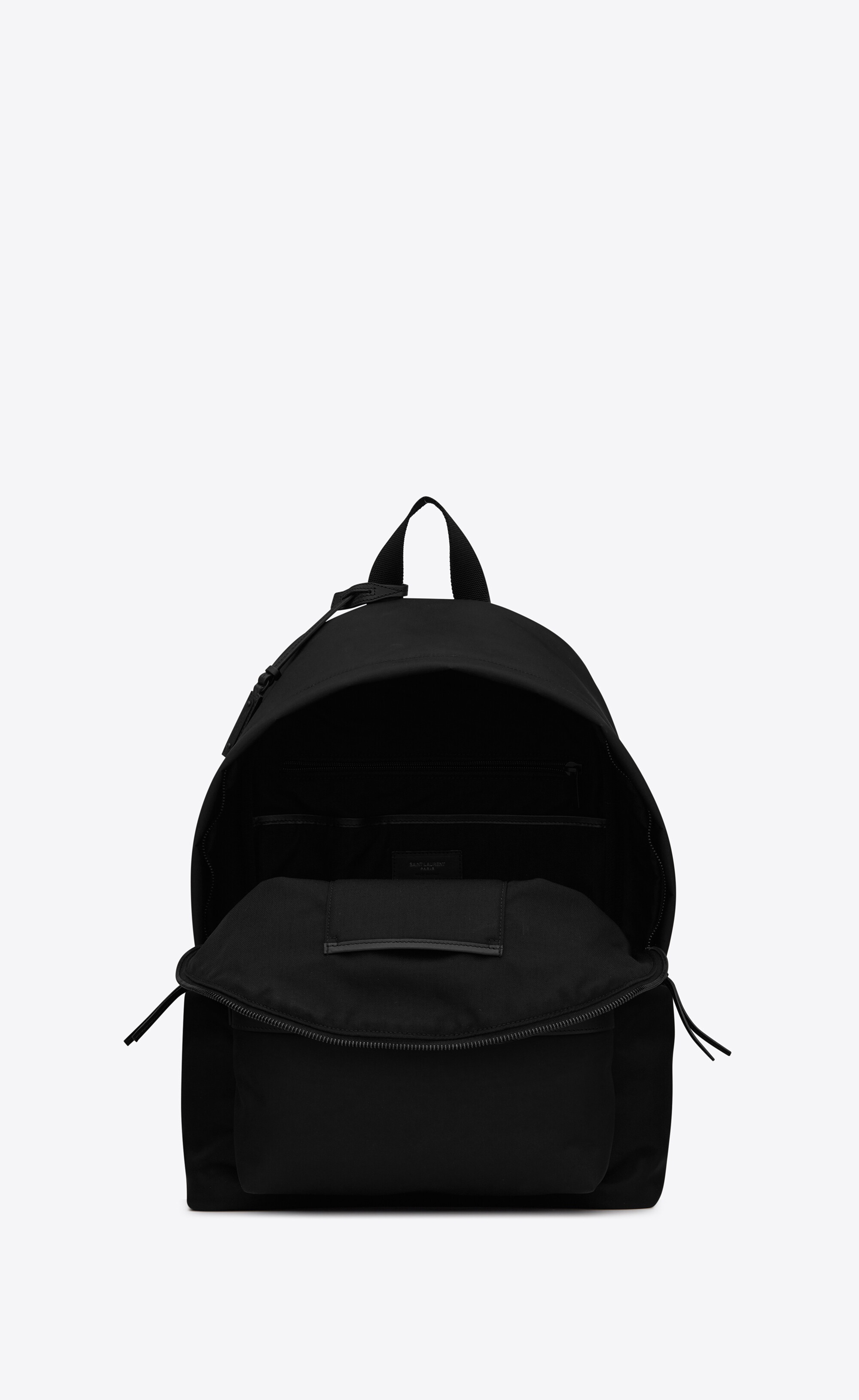 city backpack in econyl®, smooth leather and nylon - 4