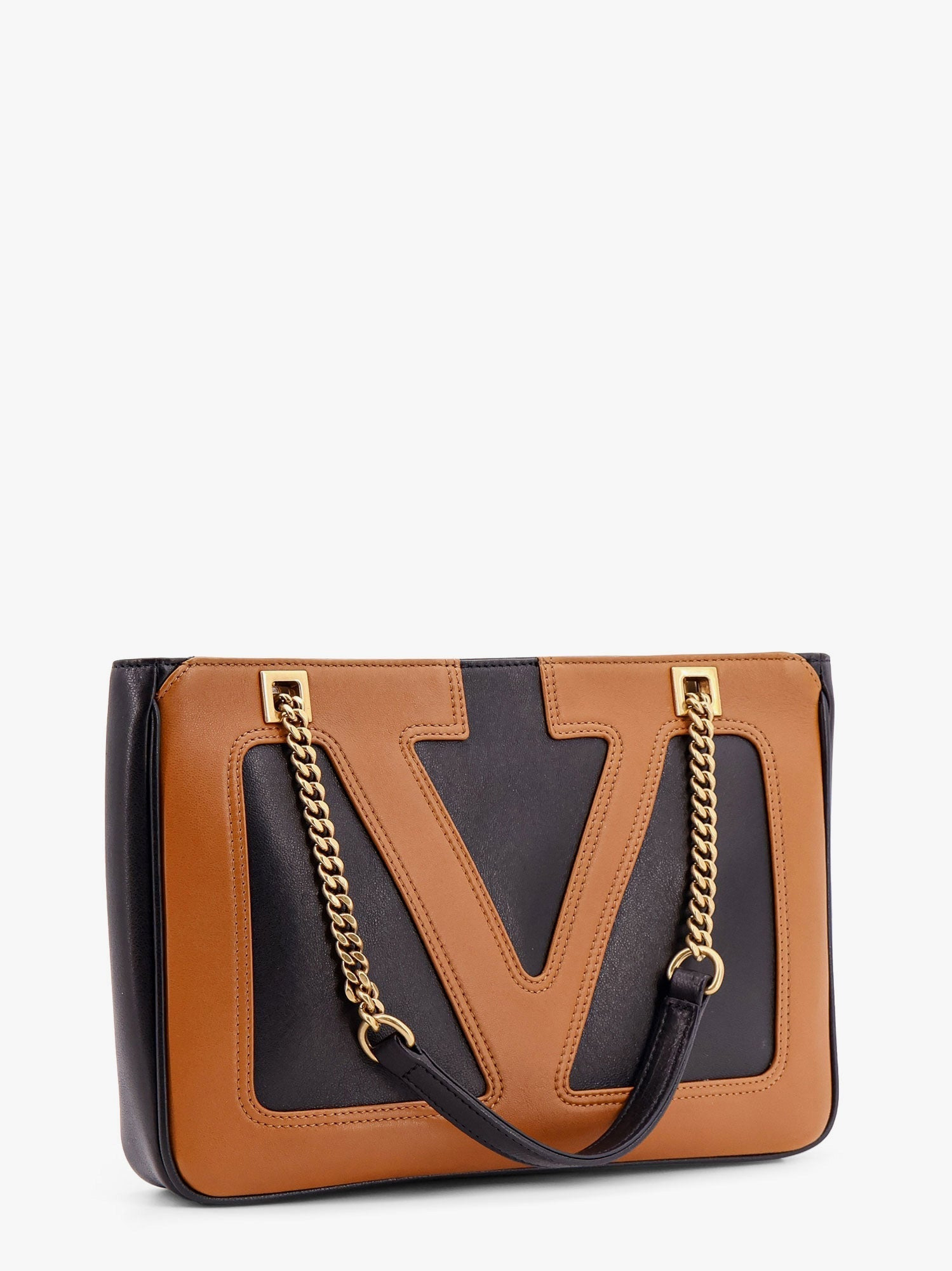 Valentino Garavani Valentino Garavani Viva Superstar Leather Shoulder Bag With Maxi Vlogo Signature  - 3