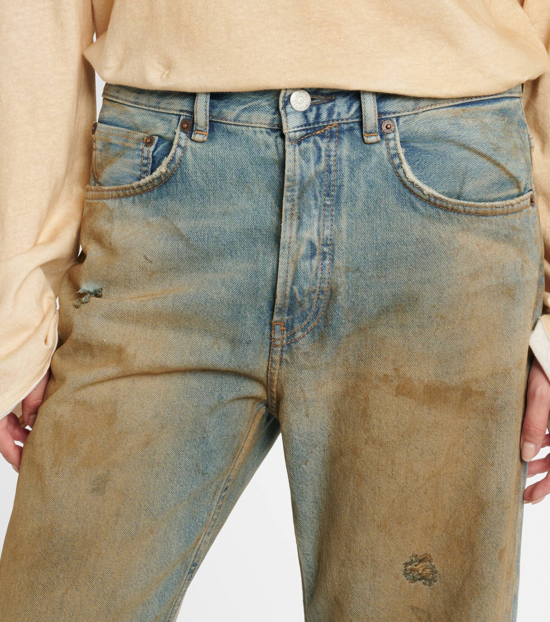 2021F distressed mid-rise wide-leg jeans - 4
