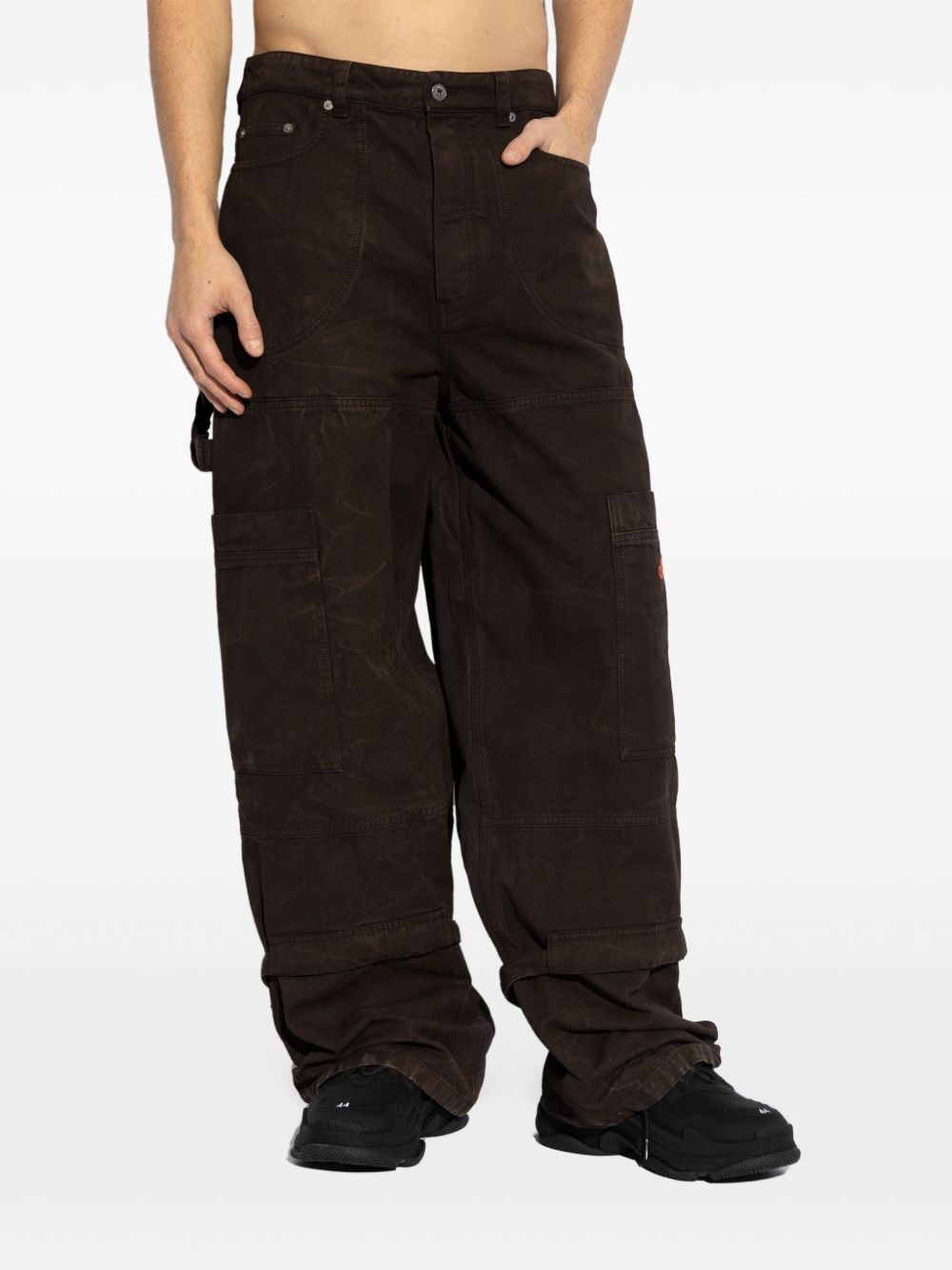 logo-embroidered cargo pants - 3