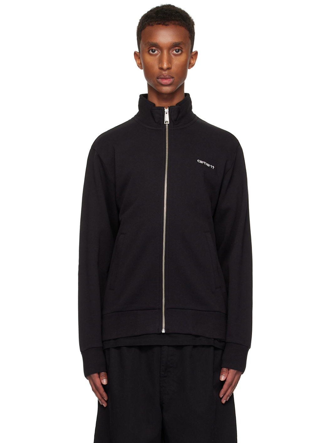 Black Script Embroidery Sweatshirt - 1