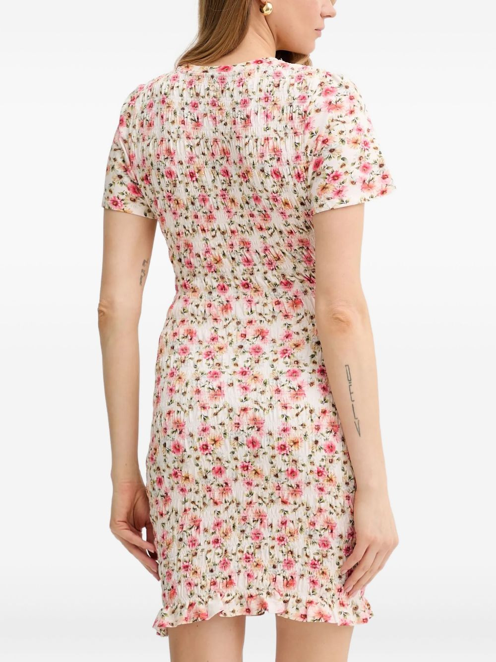 floral smocked midi dress - 3