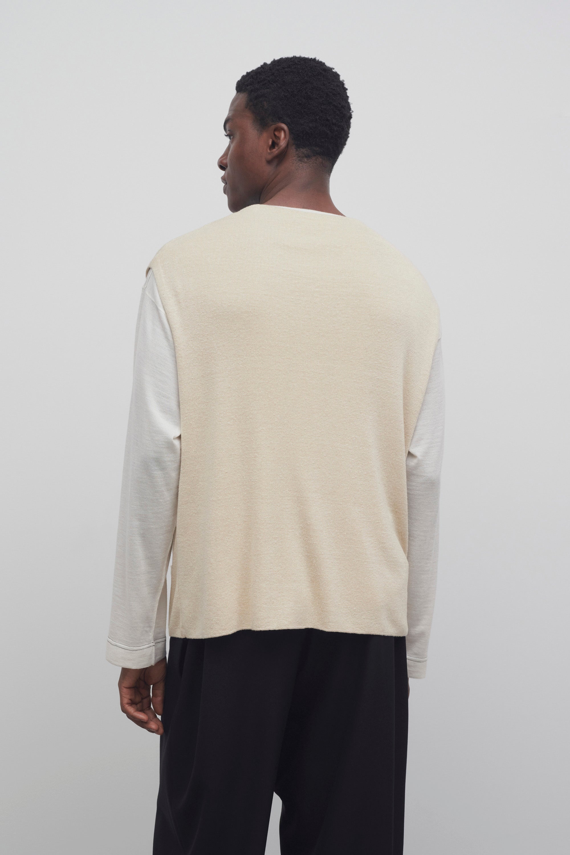 Tarik Vest in Linen and Silk - 5