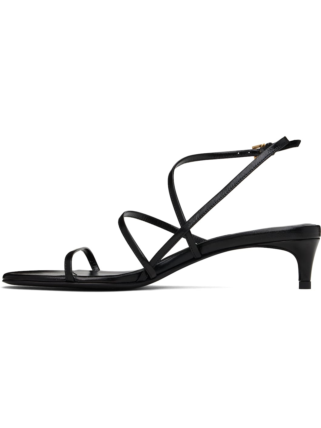 Black Loop Kitten Heel Heeled Sandals - 3