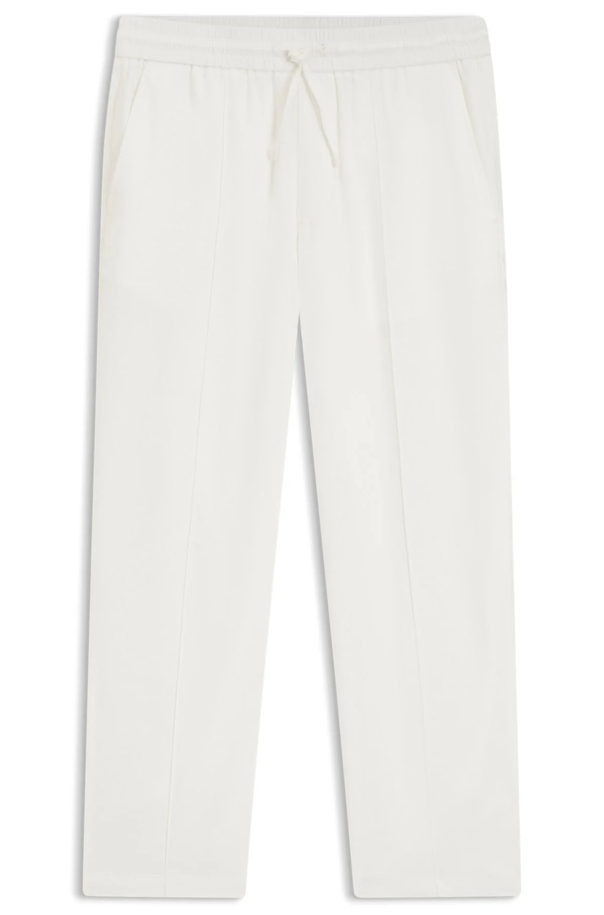 STRAIGHT-FIT DRAWSTRING TROUSERS IN A LINEN BLEND - 1