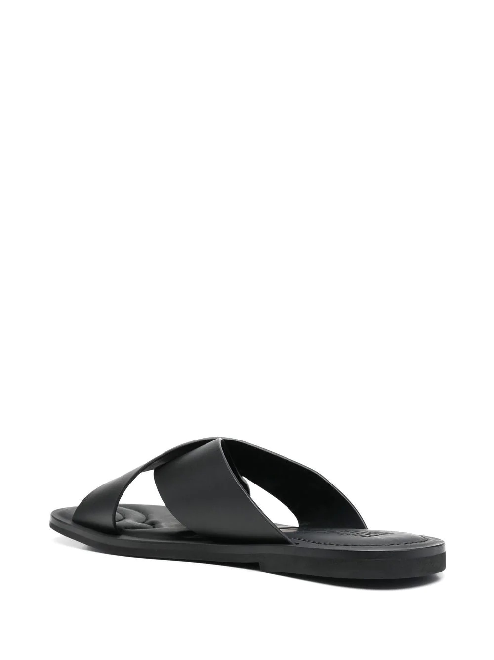 logo-plaque leather sandals - 3