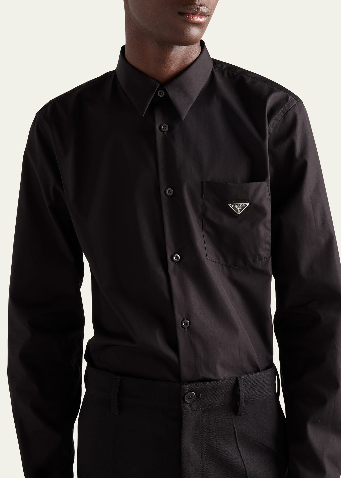 Men's Poplin Chest-Logo Sport Shirt - 4