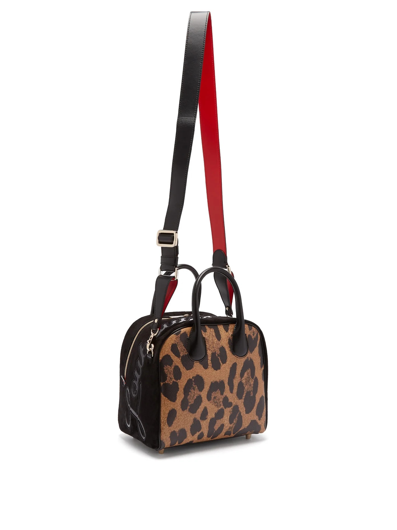 Marie Jane leopard-print leather and suede bag - 4