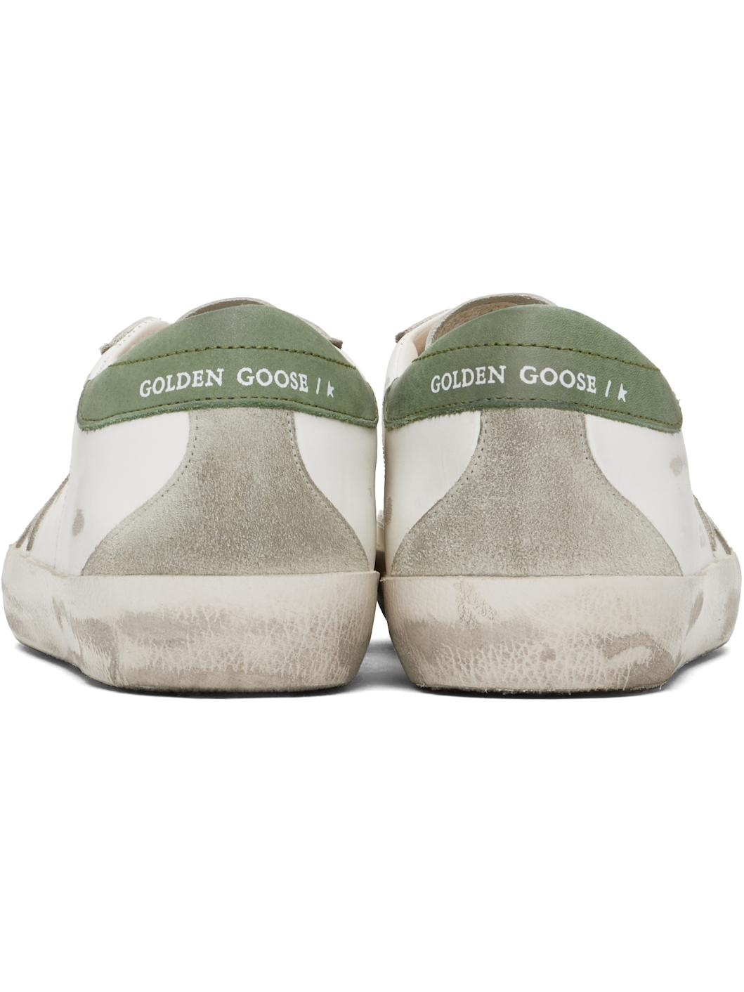 White & Green Super-Star Classic Sneakers - 2