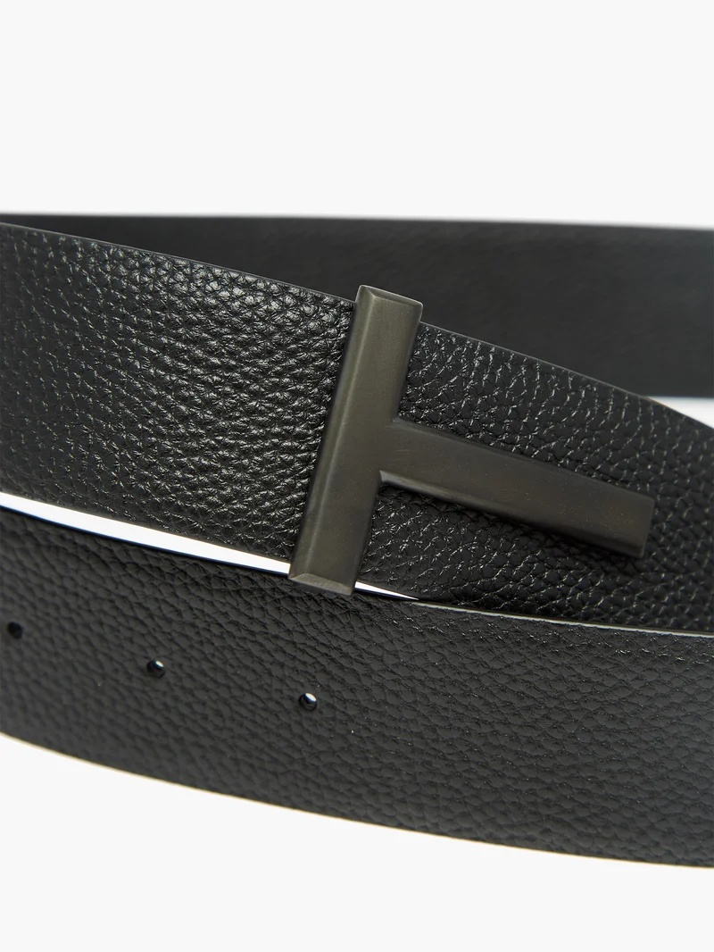 T-buckle full-grain leather belt - 2