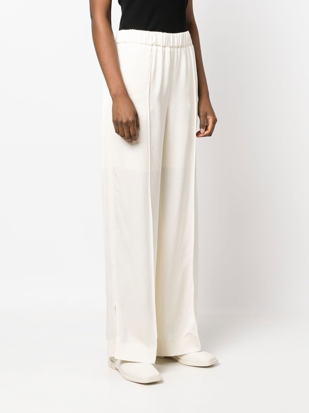 elasticated straight-leg trousers - 3