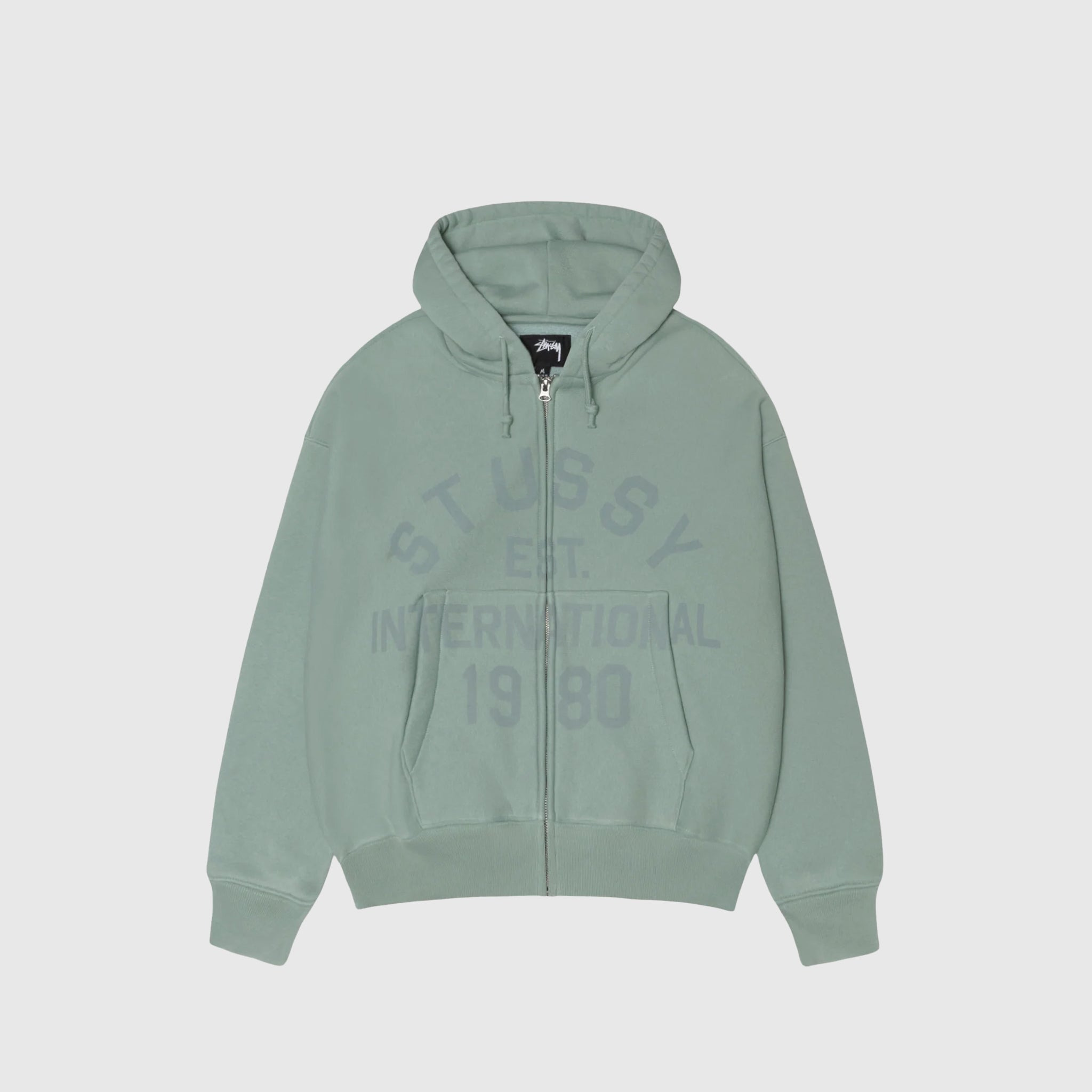 STUSSY EST. PRINTED ZIP HOODY - 1