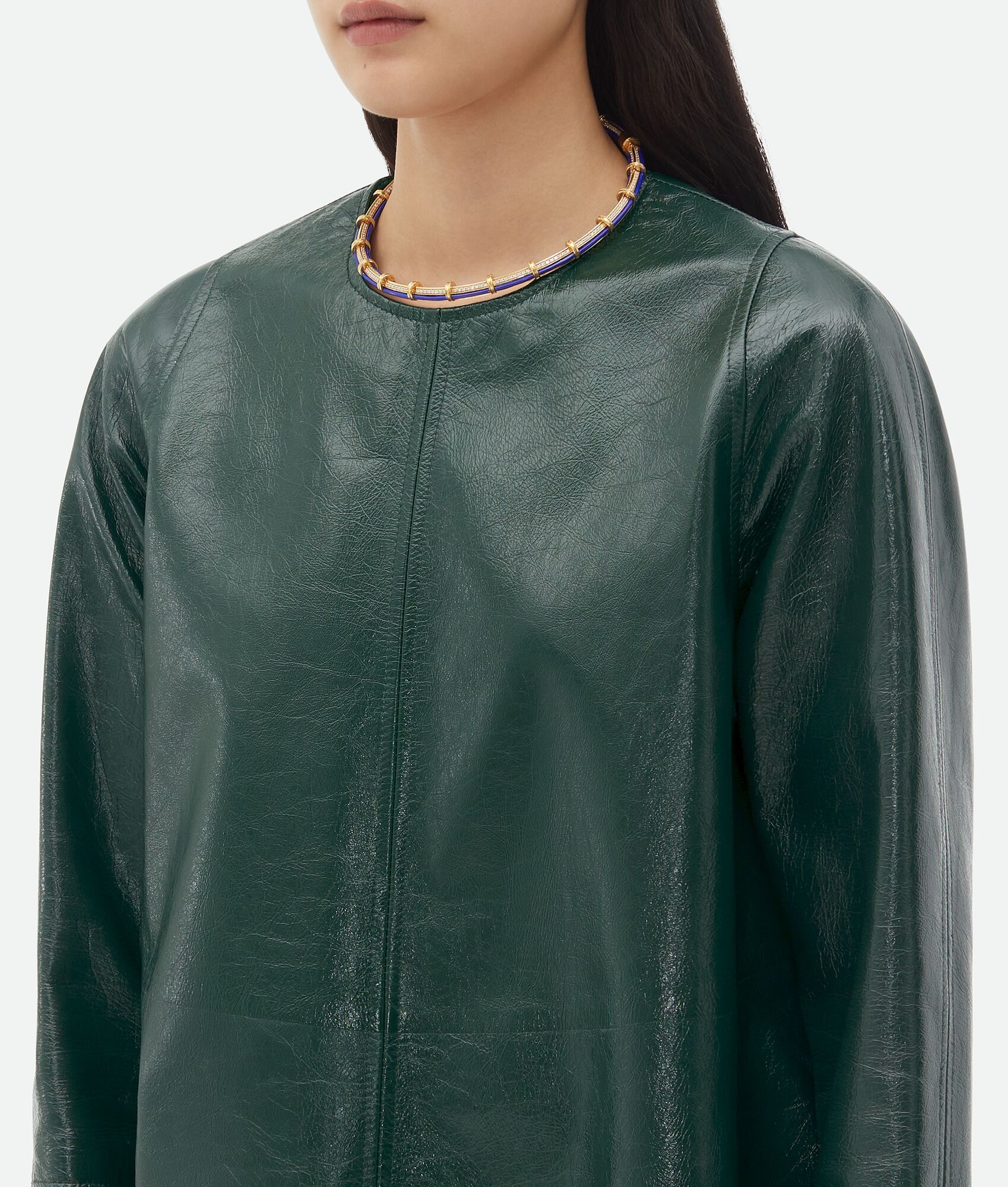 Shiny Leather Mini Dress - 4