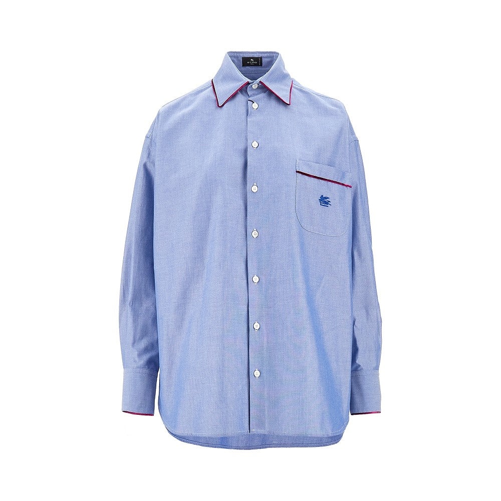 OXFORD COTTON SHIRT WITH VELVET PIPING - 1