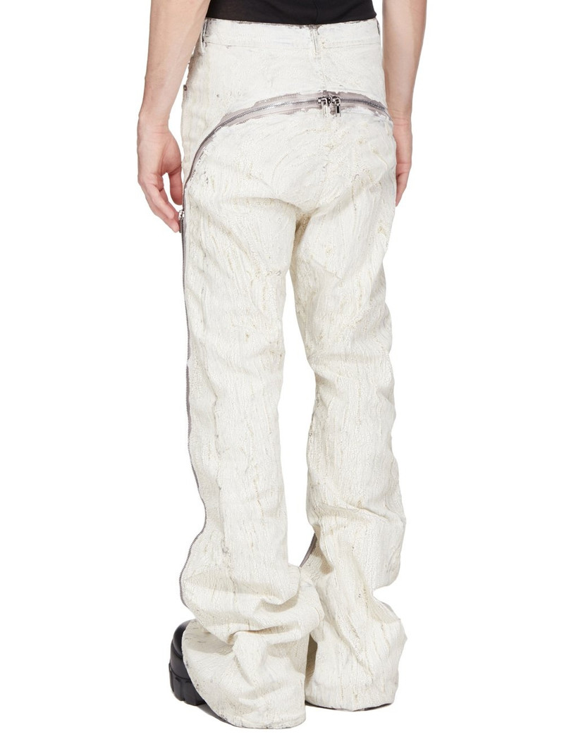 Bolan Banana Flared Zip-Detailed Metallic Megacrust Jeans 3