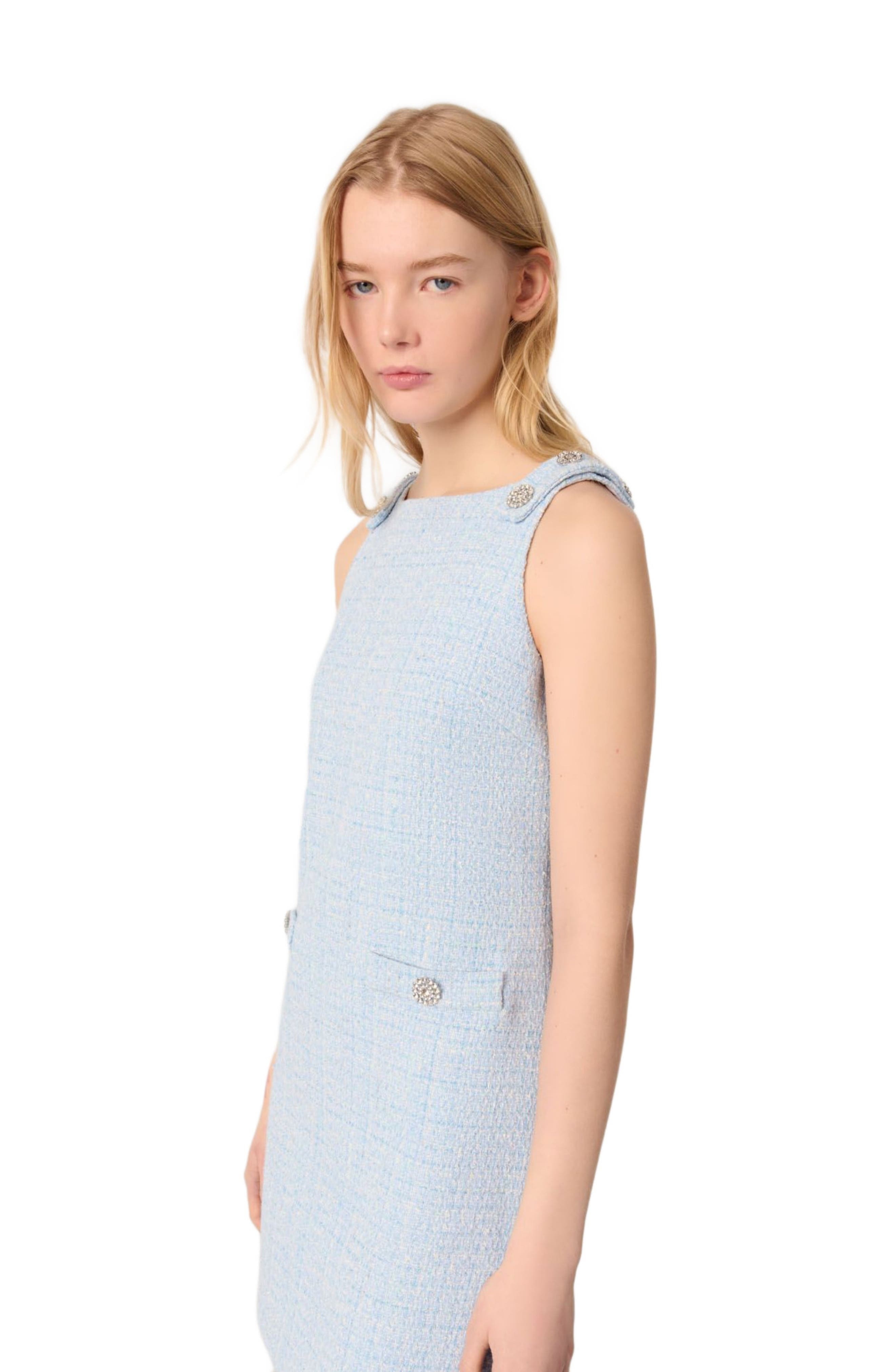 maje Mini tweed dress in Blue Sky at Nordstrom - 4