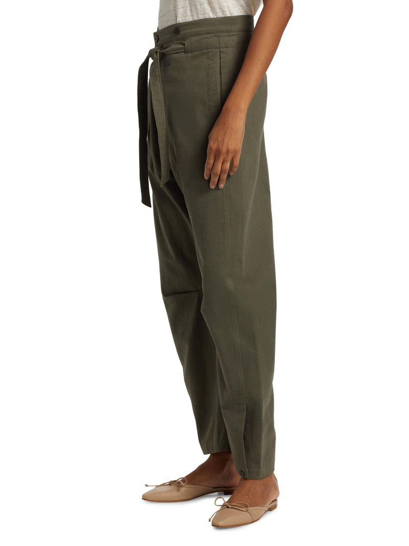 Women's Everything Tie-Waist Barrel-Leg Pants - Olive 4