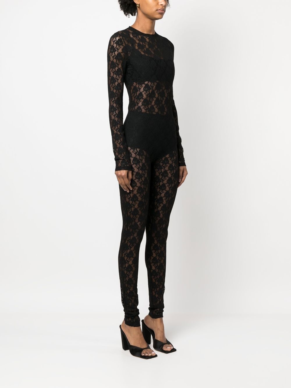 lace-detail jumpsuit - 3