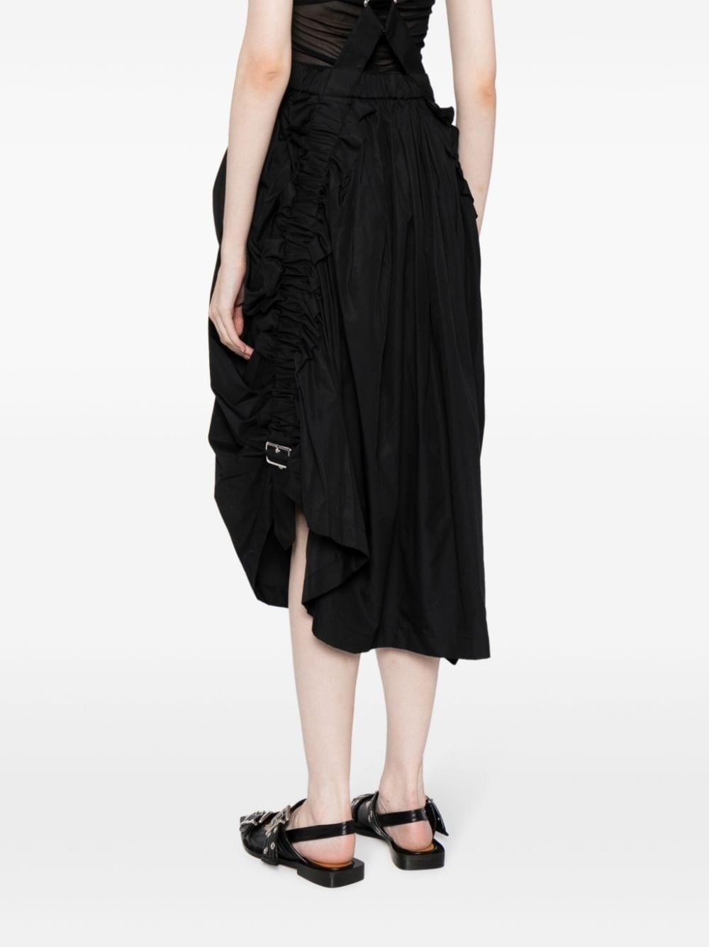 ruched-detailing cotton skirt - 4