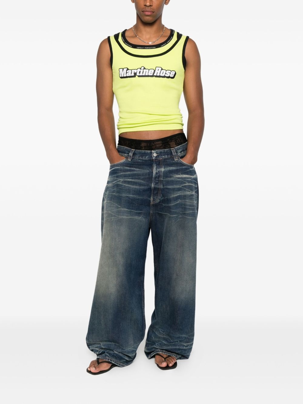 logo-print sleeveless tank top - 2