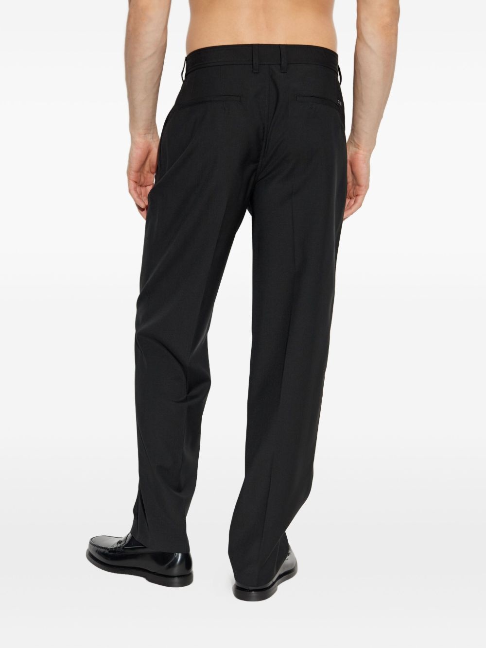 virgin wool straight-leg trousers - 4